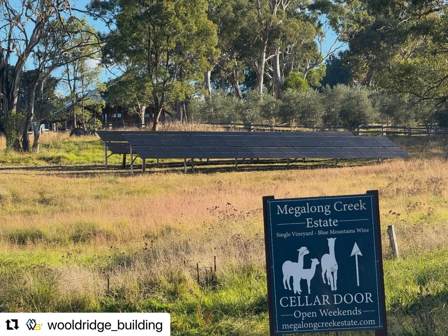 #Repost @wooldridge_building with @use.repost
・・・
Red wine, White wine…Green wine??? I’m so happy we get to be part of this awesome project at @megalong_creek_estate . Not only has the whole project been built with off grid power and contains over 20 tonnes of recycled railway sleepers and telegraph poles from @katoombamitre10 . But thanks to the team at @enlighteningelectrical , the new Cellar Door is going to be powered by this massive solar and battery combination, ensuring that once this place is ready it runs smoothly while staying completely off grid #offgrid #greenwine #bluemountainsbuilder #megalongcreekestate