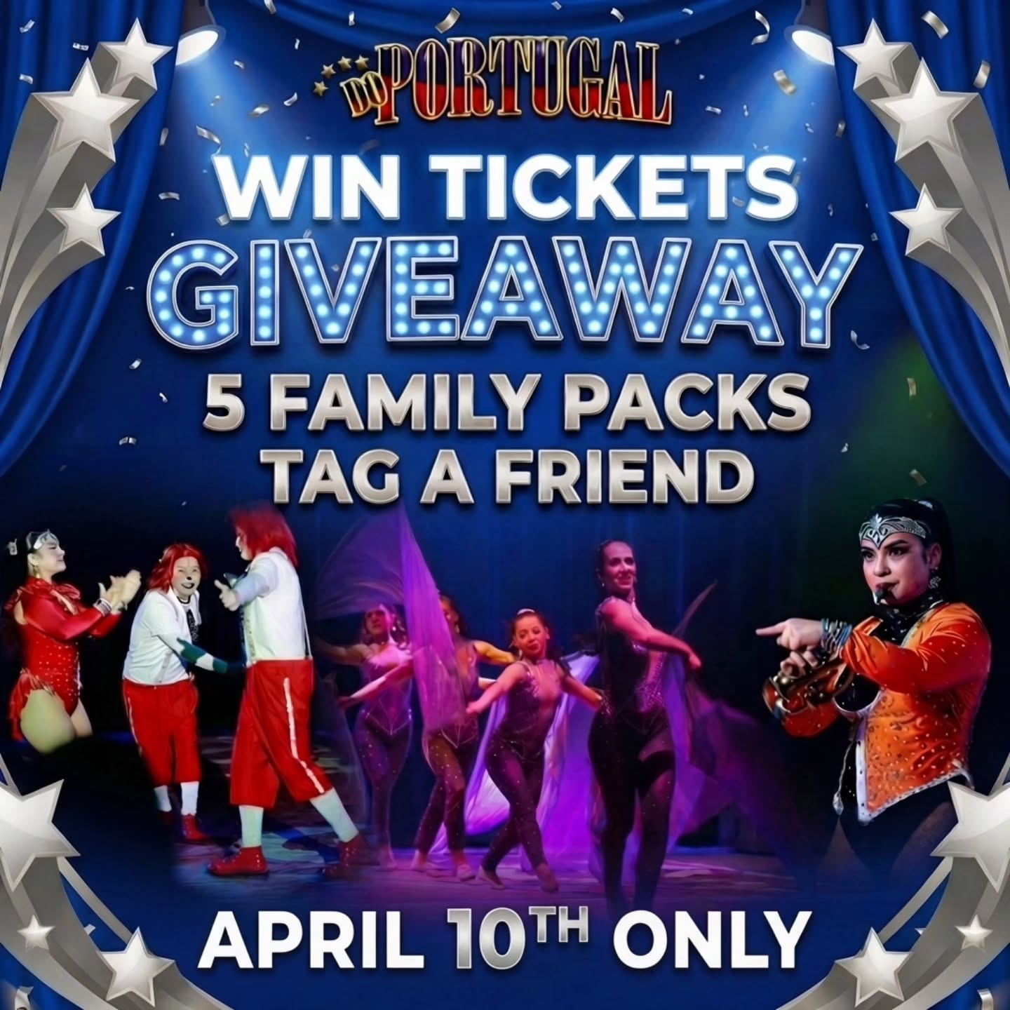 doportugalcircususa Albuquerque, NM GIVEAWAY!
We're giving away 5 FAMILY PASSES to Do Portugal Circus in ALBUQUERQUE!
Each Family Pass includes:
2 Adults + 2 Children (under 12)
Valid ONLY for our FIRST show: Friday, APRIL 10TH- 7:30 PM
BONUS: If this post gets 50 comments from different people, we'll increase the giveaway to 10 family passes!
Do you already have your tickets? Bring your friends and neighbors!
If you don't have your tickets yet, tag a friend below to enter
How to enter:
Tag a friend in the comments (each comment = entry)
Giveaway ends: APRIL 9
Winners will be randomly selected and announced here.
CORNER OF COORS BLVD AND MONTAÑO RD
Tickets: DoPortugalCircusUSA.com