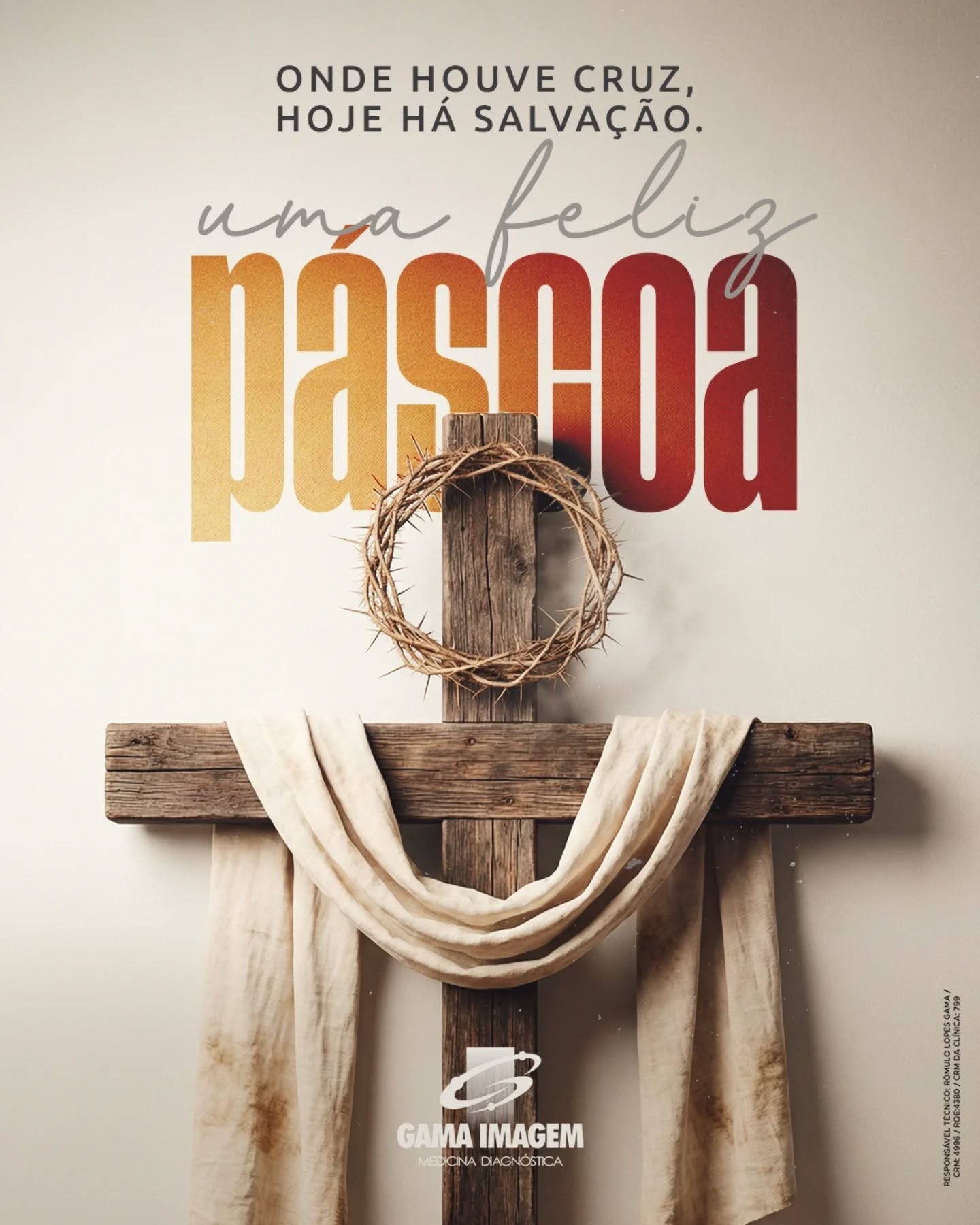 Que nesta Páscoa você sinta paz, renovação e fé no coração.
A Gama Imagem deseja a você e sua família um tempo de amor e recomeço.