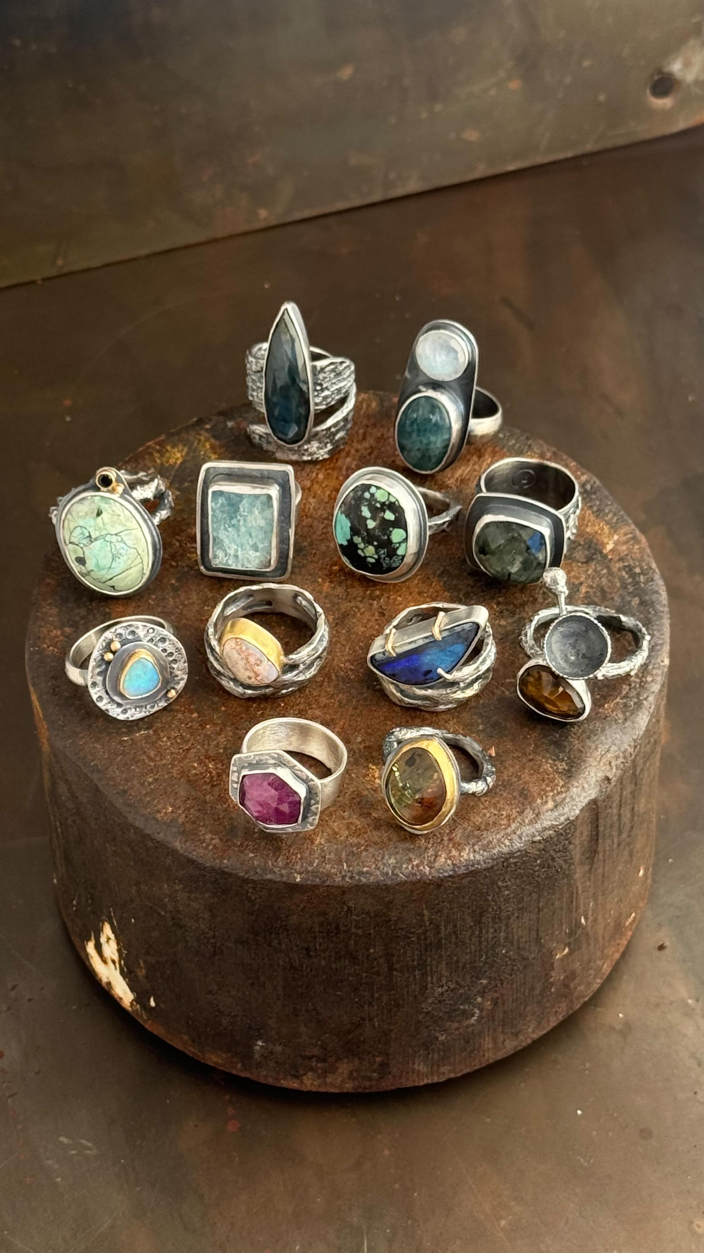 Rings, Rings, Rings!! I love making rings. If you’d love one of these new beauties on your finger, sign up for my mailing list for first dibs. These will be in my new collection release coming soon.