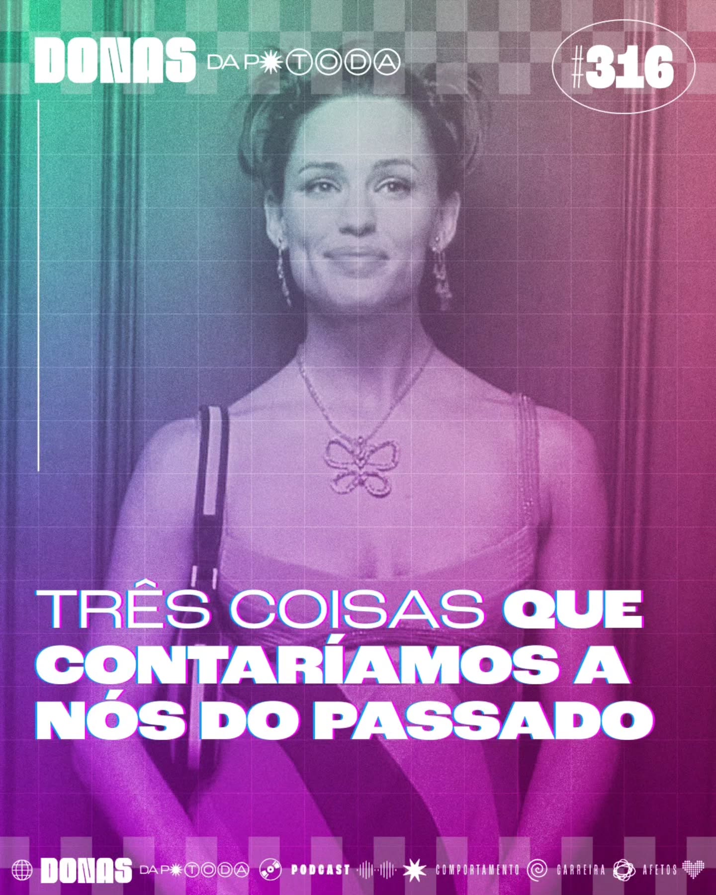 Em “De Repente 30”, Jenna tem 13 anos, mas sonha em ser uma adulta bem-sucedida de 30 anos. Quando seu desejo se realiza, ela descobre que as coisas não são bem assim. Em “Vidas Passadas”, dois amigos de infância se reencontram décadas depois, confrontando noções de amor, destino e as escolhas que fizeram.
Em “Questão de tempo”, um homem descobre que pode viajar no tempo e usa essa habilidade para tentar consertar erros do passado e reviver momentos especiais. A relação com o tempo e com quem nós fomos em alguma fase da vida exerce um fascínio popular e é tema recorrente de filmes, séries e livros.
É natural ao ser humano pensar de vez em quando sobre a sua própria trajetória e pensar no que o trouxe até aqui. E a gente tem vivido tantas coisas novas nesses primeiros meses de 2026 que também nos vemos fazendo esse movimento. Por isso a gente resolveu fazer uma pequena lista de três coisas que diríamos para as nossas versões do passado.
Episódio no ar! 🎧