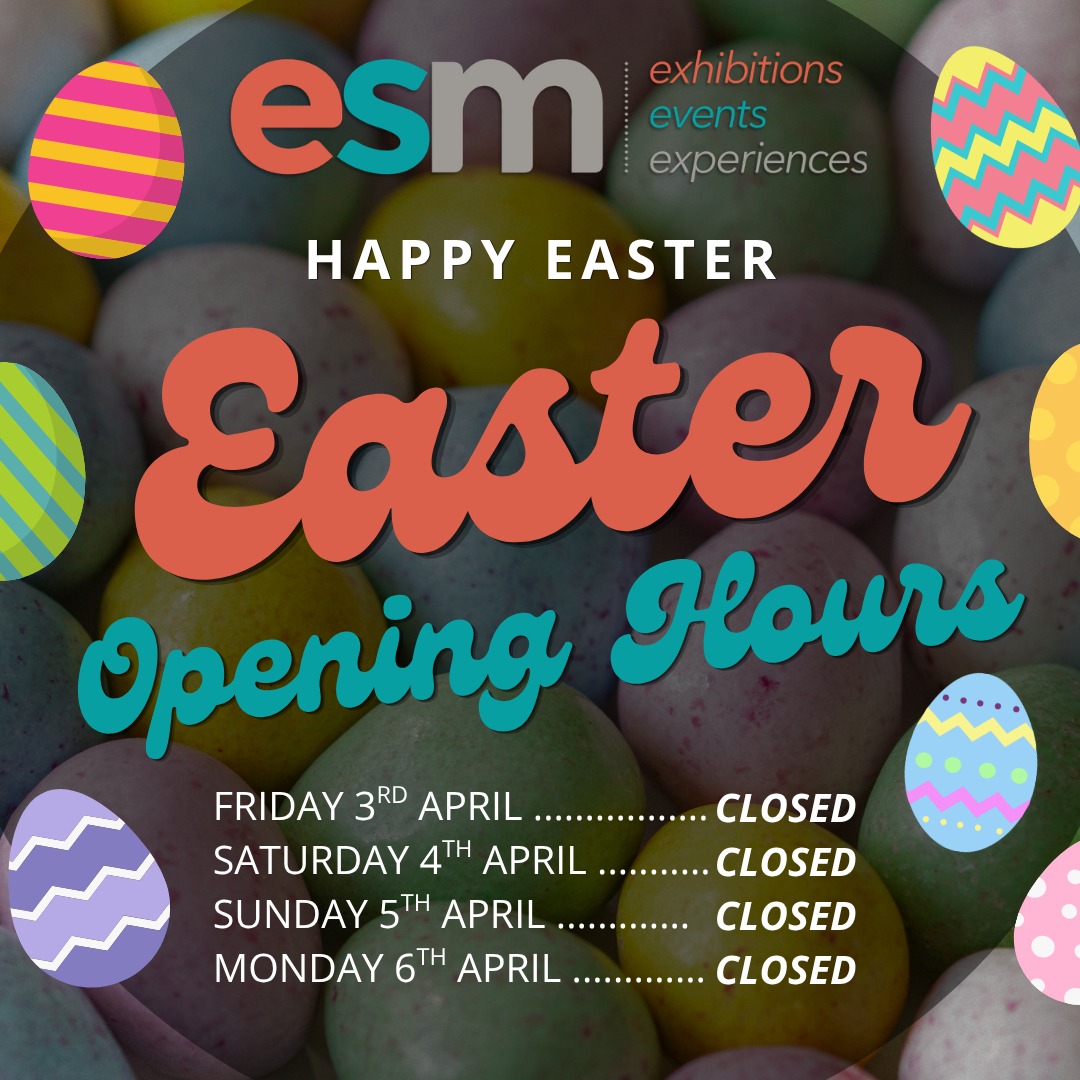 Please note that ESM will be closed from Friday 3rd April until Tuesday 7th April... but not before we've given out a little Easter treat for everyone working hard in the office & workshop!
Wishing everyone who celebrates a restful Easter break this weekend.
After that we've got a really busy period coming up in April where we'll be building at the following shows:
🏗️ Wire - Dusseldorf, Germany
🍽️ Farm Shop & Deli Show - NEC Birmingham
🪙Retail Technology Show - Excel London
🩺 Diabetes UK Professional Care, BASHH/BHIVA Joint Meeting - ACC Liverpool, BSR Annual Conference - SEC Glasgow
See you all there!
#easter #treat #team #busy #events #exhibitions
@retail.technology.show
@farmshop_deli @retail.technology.show
@excellondon
@necbirmingham
@bashh_uk @britishhivassoc
@diabetesuk @britishsocietyrheumatology