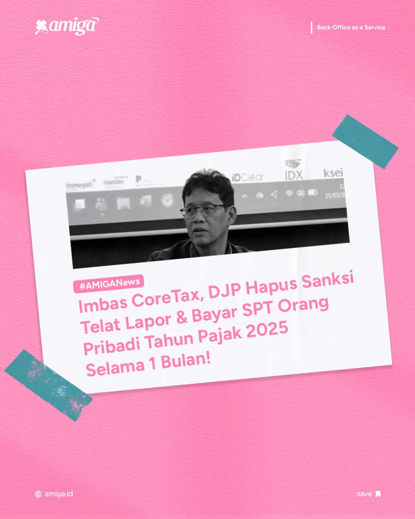 Imbas transisi ke sistem baru (Core Tax), DJP resmi mengeluarkan kebijakan relaksasi lewat KEP-55 Tahun 2026 per hari ini (27 Maret).
Intinya apa sih?
- Bebas Denda 1 Bulan: Buat yang telat lapor atau bayar SPT Tahunan Orang Pribadi Tahun Pajak 2025, sanksi administrasinya dihapus!
- Syaratnya: Kelonggaran ini berlaku selama Bapak/Ibu beresin laporannya maksimal 1 bulan setelah tanggal jatuh tempo normal.
- Gak Ada Surat Tagihan: DJP nggak bakal nerbitin Surat Tagihan Pajak (STP) buat keterlambatan di periode itu. Aman!
Meskipun ada "napas tambahan", tetep lebih enak kalau diberesin lebih awal agar hati tenang. 📑✨
Kalau ada yang bingung atau butuh bantuan untuk input laporannya, langsung DM kami ya sobat amiga!
#amiga #djp #pajak #coretax #berita