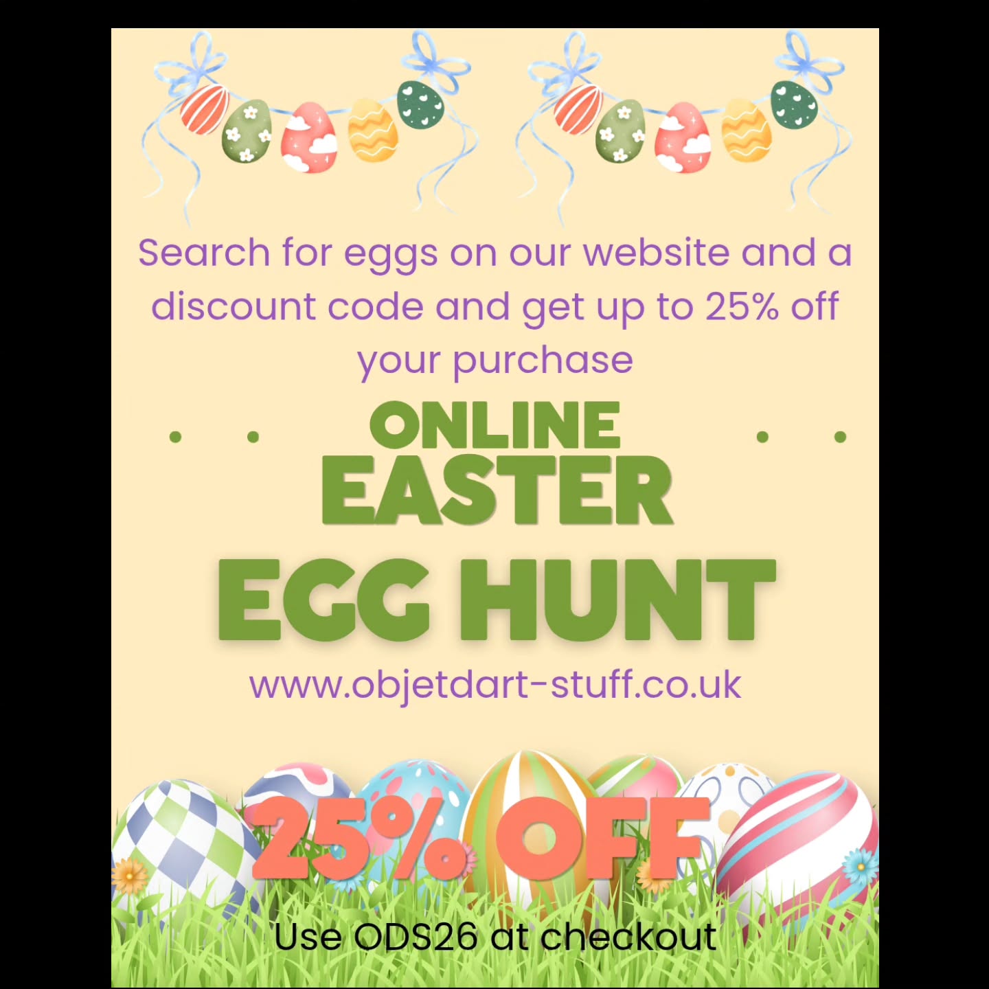Have some #easter fun. Hunt through our website www.objetdart-stuff.co.uk and see how many easter eggs 🥚 🪺 you can find! Search for discount codes to use at checkout to get between 15% and 25% off your whole cart 😀