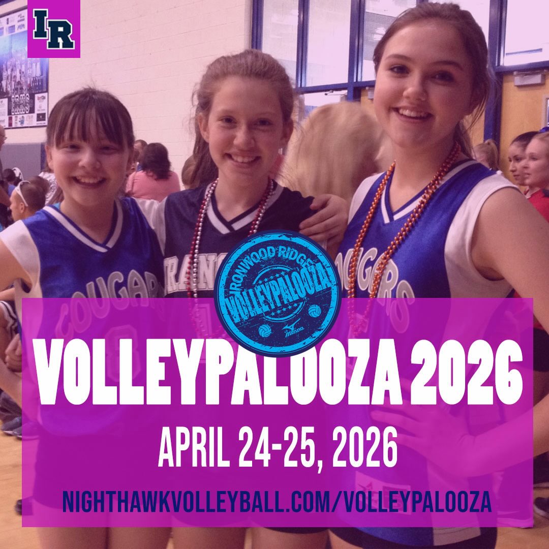 IN OUR VOLLEYPALOOZA ERA! Ironwood Ridge hosts the annual Volleypalooza Middle School Festival on April 24-25, 2026. The event attracts some of the best public school teams in Southern Arizona to compete for two days!
We can’t wait to host VOLLEYPALOOZA 2026!