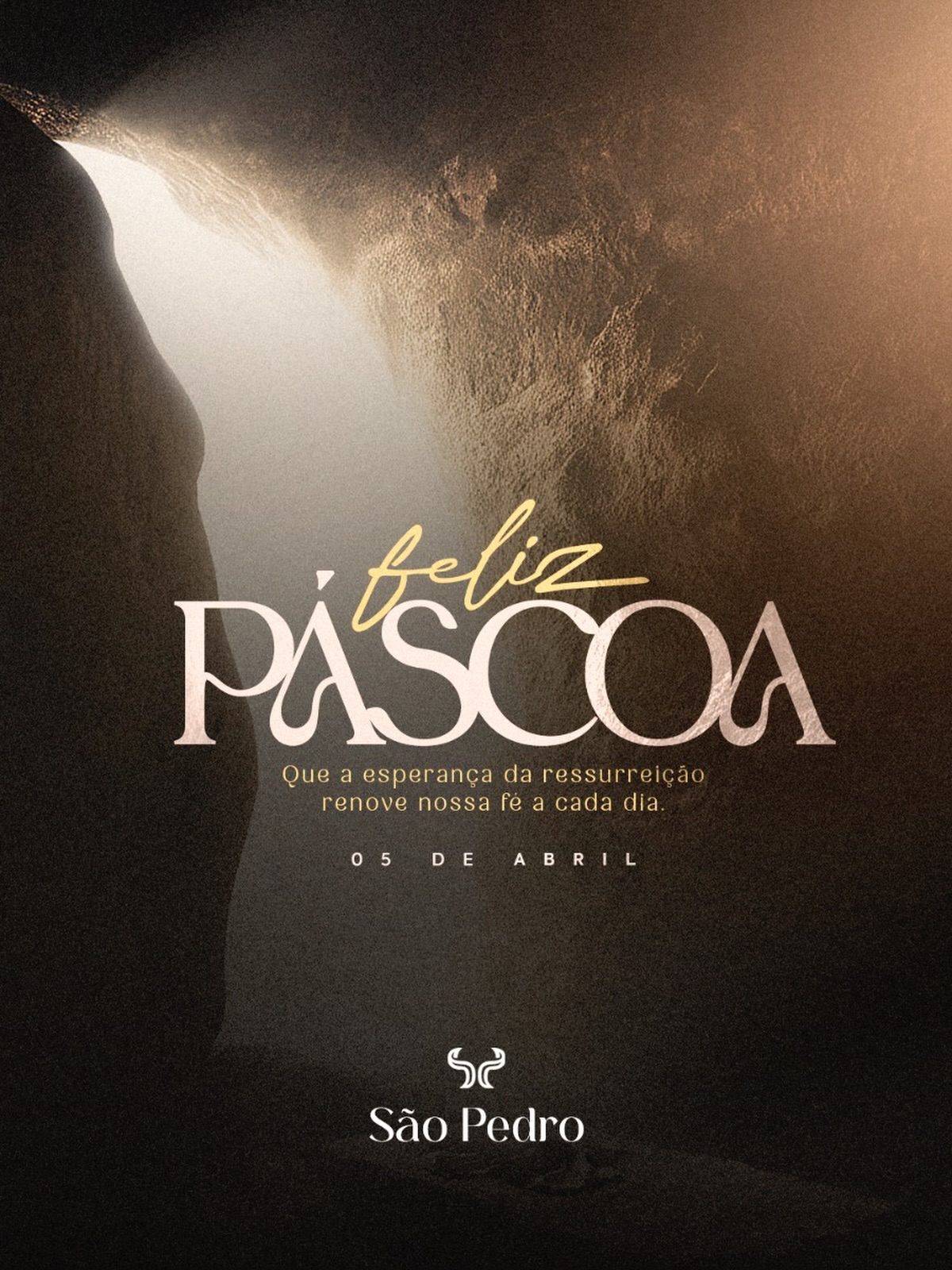 Feliz Páscoa!
Que a ressurreição de Cristo
renove sua fé, fortaleça seu coração
e traga esperança para cada novo dia.
✨ Ele vive.