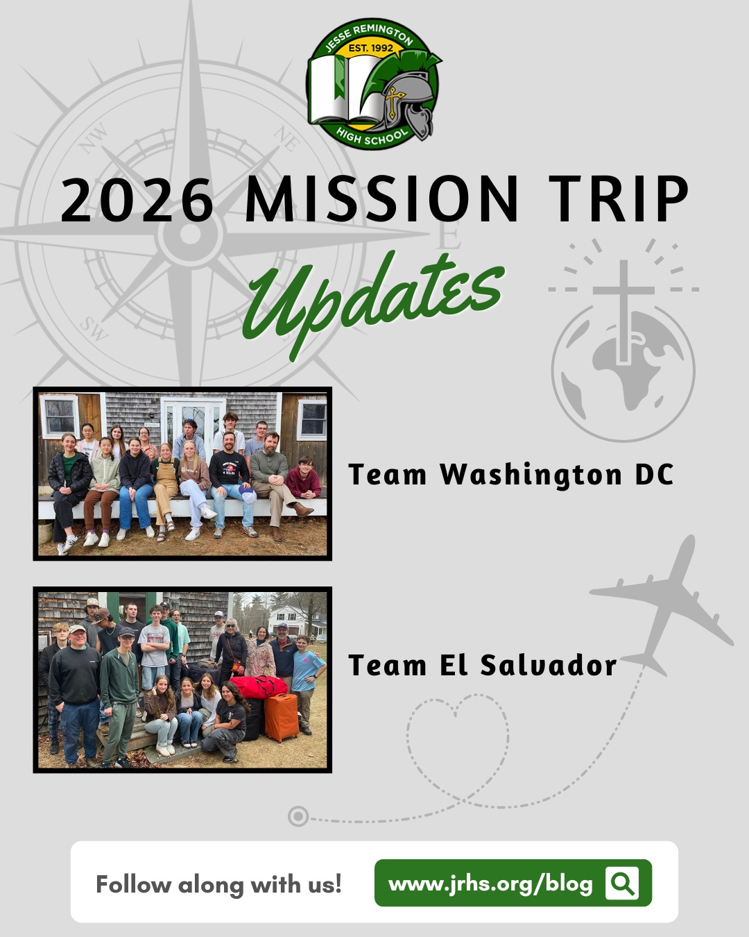 We are on a mission 🌎✝️
Follow our blog for 2026 Mission Trip updates, student stories, and moments that matter.
https://www.jrhs.org/blog
