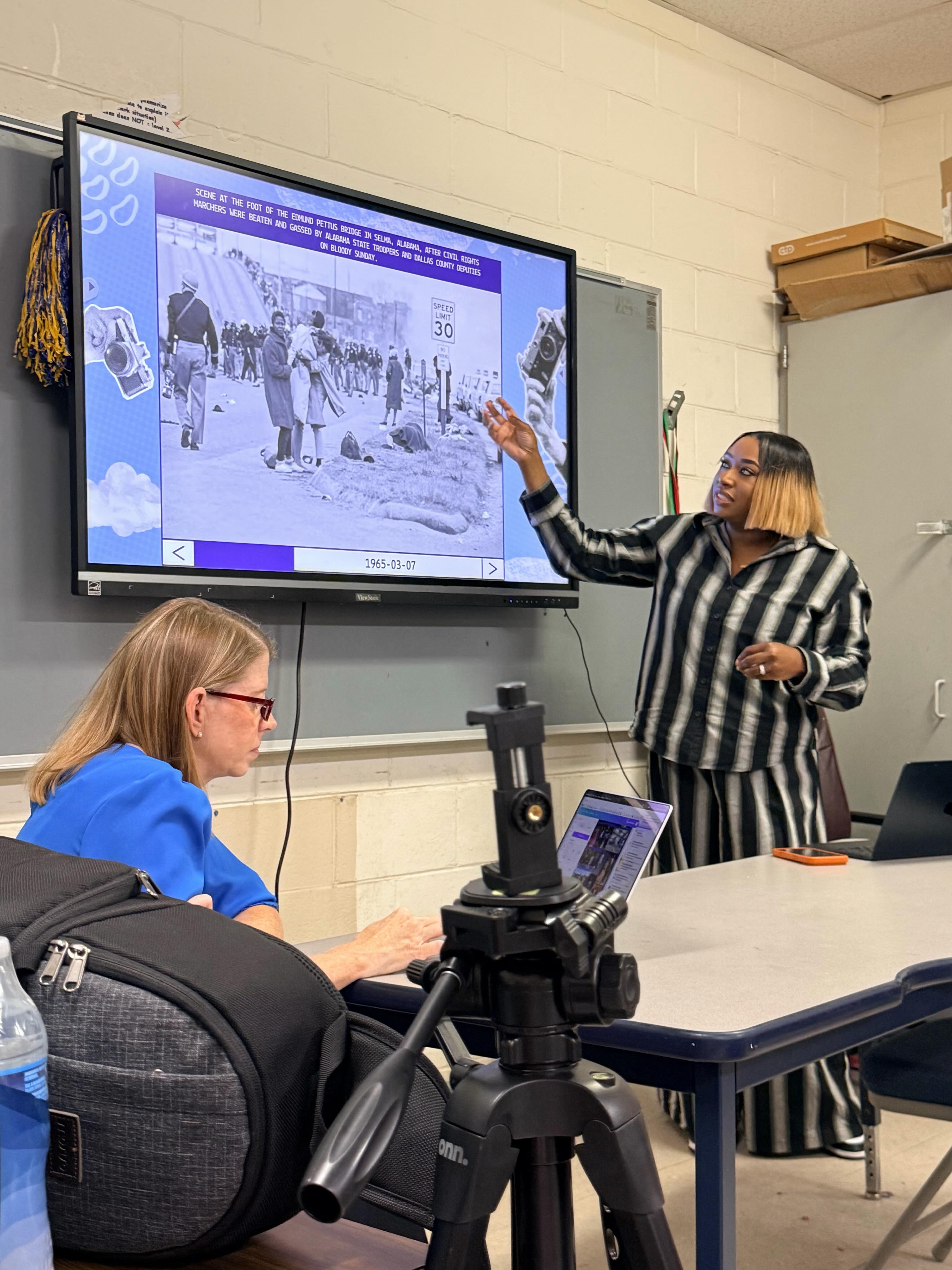 Today I had the opportunity to speak with students at Keith High School in their Media & Journalism class about the power of media in advocacy and movement work. We looked at Selma in 1965, George Floyd in 2020, and the state of Alabama today in 2026.
One thing remains true: media didn’t just document the movement… it moved the message to the masses. From Bloody Sunday being broadcast across America to a cellphone video shaking the world, storytelling has always been a tool of resistance, truth, and accountability.
What we fought for in 1965 is still being challenged today, which means the next generation has a responsibility to stay informed, use their voices, and tell the stories that matter.
We ain’t going back. ✊🏾