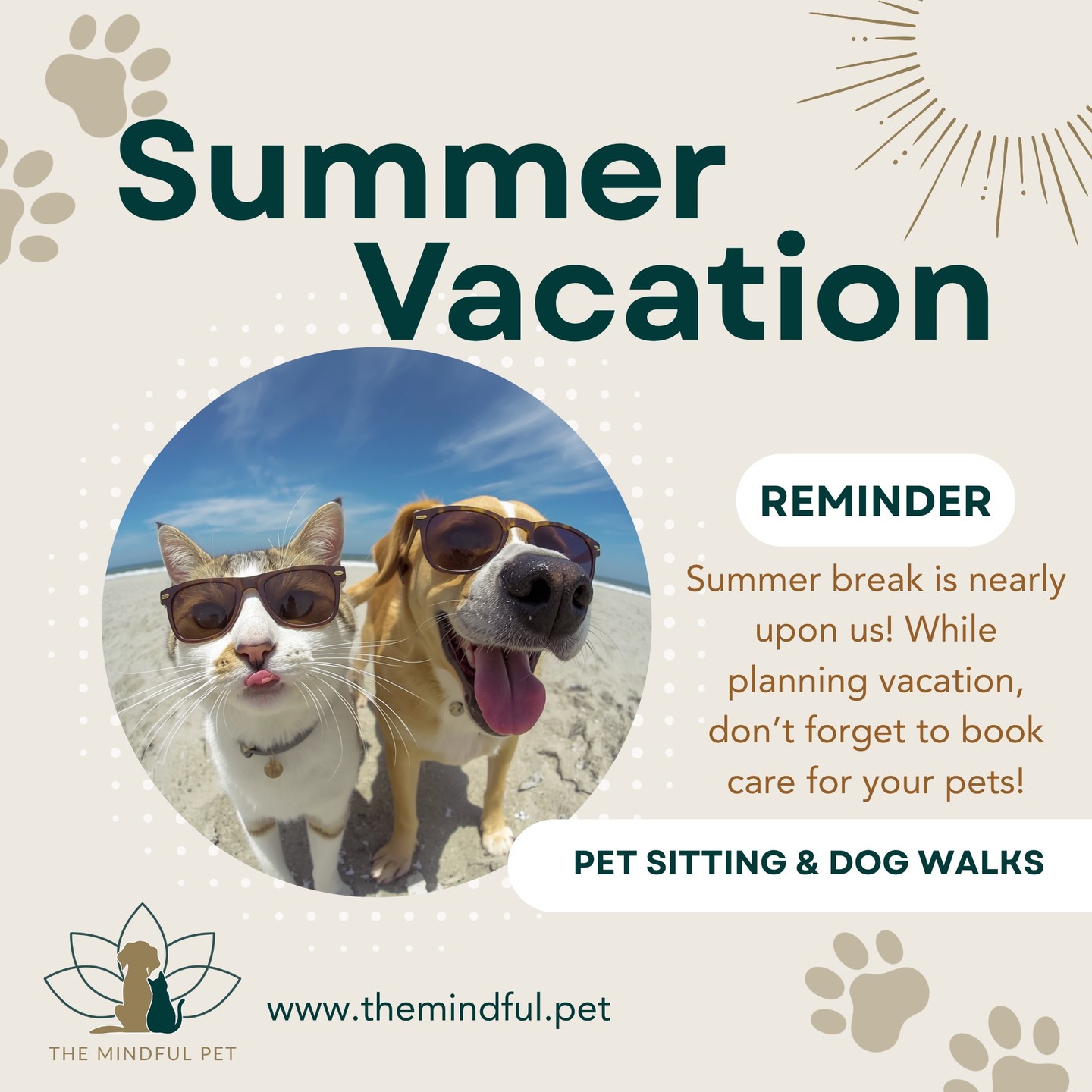 A friendly reminder to book your pet care and dog walks! www.themindful.pet #atx #cedarpark #leander #petsitter #dogwalker