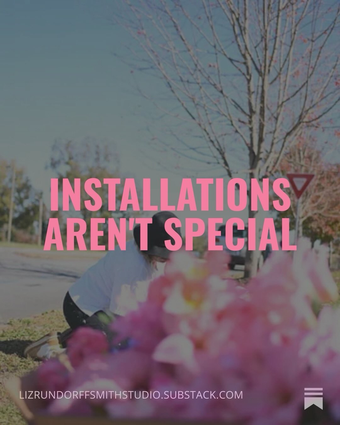 This week on @substack 💅🏻💅🏻I breakdown my thoughts on installation versus activation. My take? Installations aren’t special because they’re in a gallery or museum. Installations are special because they bring the element of activation to the gallery setting. They disrupt our expectations of space and ask us to question the hierarchy of place. A museum or gallery setting establishes the importance of placement and demands consideration. But these moments of activation exist everywhere and I am more excited by finding a moment of visual interest in an unexpected place. There is something deeply satisfying about spotting a composition that feels meticulously planned in a location that otherwise exists without aesthetic intent. Link in my bio to Liz Rundorff Smith Studio Notes on @substack and please subscribe to support my work!
Photo credit @kimberlymichelleart from a site specific installation @thornbackgallery with @__sergio.suarez in 2021.
art installation, spatial awareness, activation, perception, visual language, composition, reframing, seeing differently, everyday aesthetics, found beauty, unnoticed moments, visual disruption, accidental art, everyday inspiration, found moments, slow looking, creative practice, artist perspective, visual storytelling
