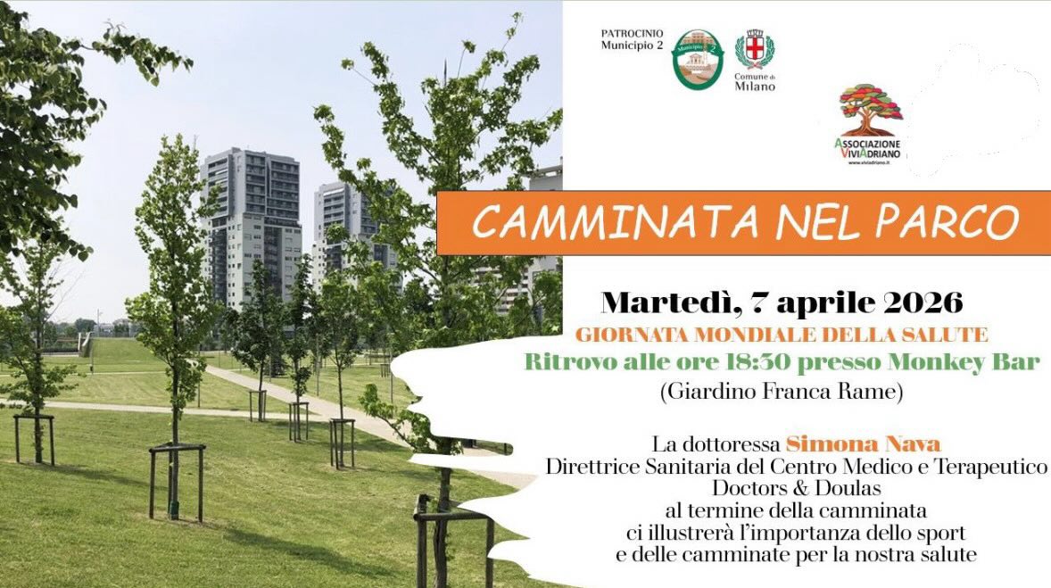 Domani celebriamo la Giornata Internazionale dello Sport per lo Sviluppo e la Pace con un gesto semplice ma potente: camminare insieme 🌿
Un’occasione per prenderci cura della nostra salute, condividere tempo di qualità e riscoprire il valore del movimento all’aria aperta.
Vi aspettiamo alle 18:30 al 📍Giardino Franca Rame presso il Monkey Bar, Quartiere Adriano per un momento di benessere, comunità e consapevolezza 💚
#GiornataDelloSport #Benessere #VitaAttiva #Salute #MilanoEventi