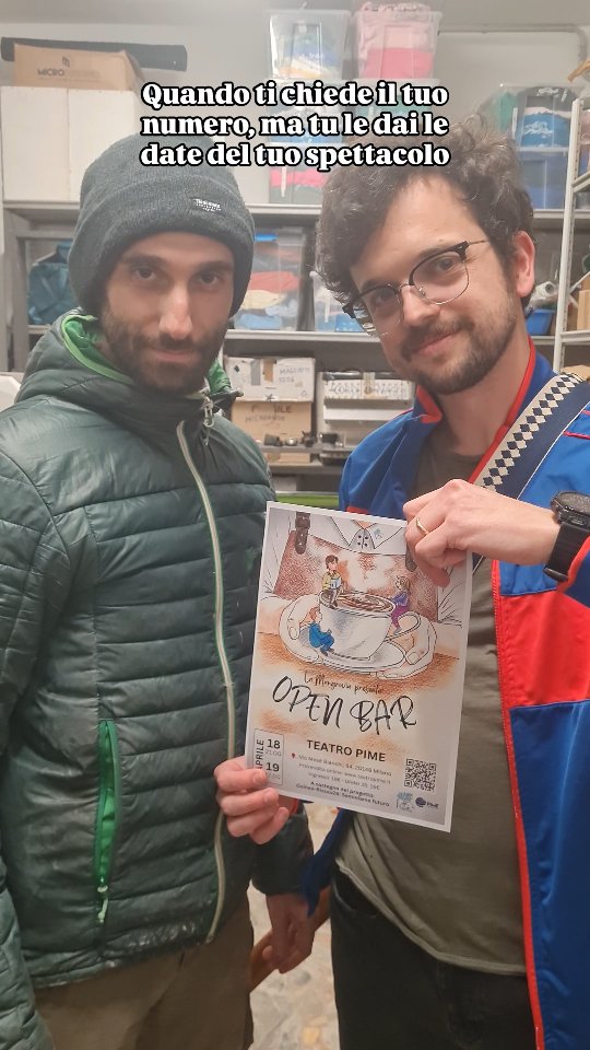 Sappiamo che è difficile resistere a questa visione... ma cercate di non distrarvi: Open Bar debutta al @teatropime il 18 e 19 aprile
Sì, i biglietti sono ancora disponibili, al link in bio
Sì, Fede e Church ci saranno
Sì, potete fare una foto con loro
Vi aspettiamo, intanto rifatevi gi occhi
#musicaltheatre #musical #spettacolo #teatro #passione