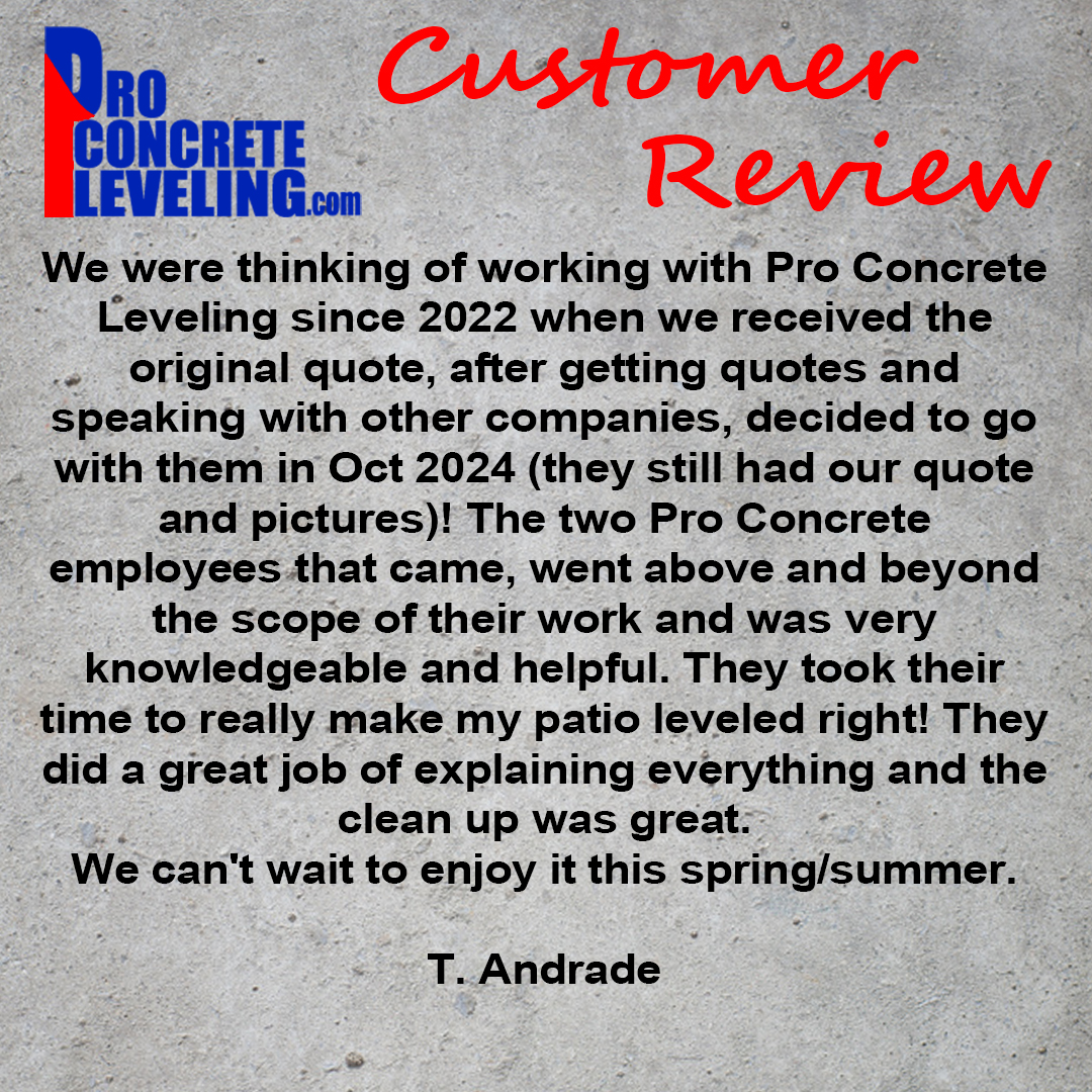 ⭐⭐⭐⭐⭐ Check out one of our most recent 5-Star Reviews! We regularly receive 5-star reviews from concrete raising and leveling customers in the Detroit, Monroe, and Toledo areas.
https://www.rfr.bz/i5b3d8d
#detroit #toledo #monroe #michigan #ohio
