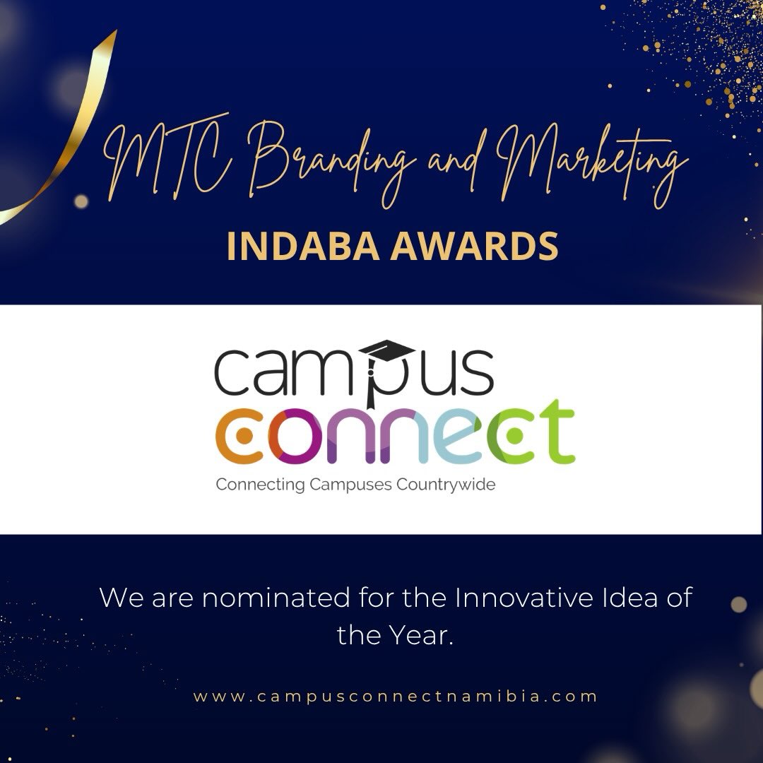 We’re beyond excited to announce that we’ve been nominated for Innovative Idea of the Year at the @mtcnamibia Branding & Marketing Indaba Awards 🏆🔥
Even better — we’ll also be exhibiting at the Indaba! Come through, connect with us and experience what we’ve been working on.
#campusconnectnamibia #mtcbrandingandmarketingindaba
