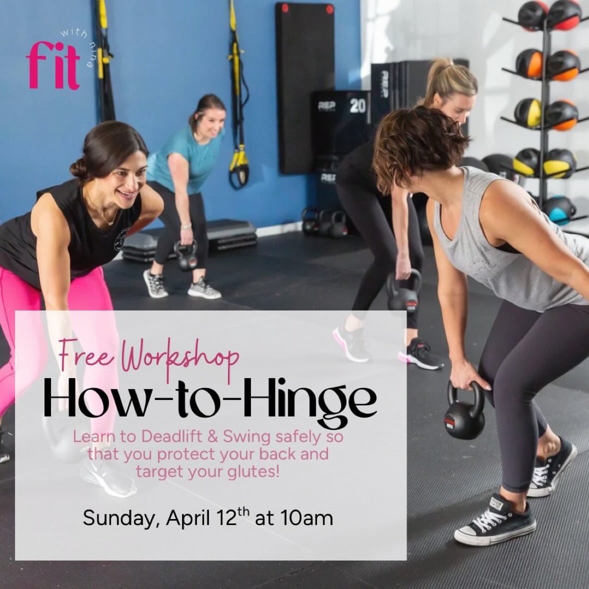 TWO SPOTS LEFT! ✌🏼⬇️
FREE WORKSHOP: HOW-TO-HINGE
The hinge is such an important movement pattern but one of the hardest for ppl to master.
If you want to deadlift and swing safely, protect your back, and actually feel it in your glutes and hamstrings, this workshop is for YOU!
In this hands-on workshop we will….
✅ Review several deadlift variations
✅ Teach you how to activate your glutes
✅ Help you fix the 3 most common mistakes
When: Sunday, April 12th @ 10am
Reserve your spot in the app or using the link in our bio! 📲You don’t have to be a member to learn & master this move with us!