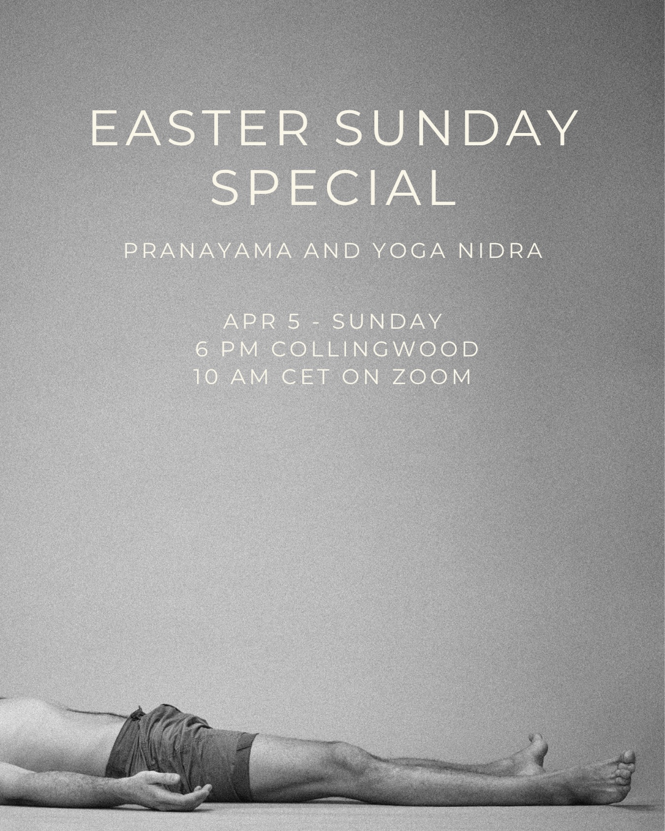 🌟 Easter Sunday Special: The Golden Egg Hunt – Finding Hiranyagarbha 🌟
Sunday Apr 5 | Collingwood (6PM) & Online (10am CET) – 90 min
Hiranyagarbha (the Golden Egg) symbolizes the universe’s origin, the womb of creation, and the infinite potential within. (Rig Veda 10.121.1)
Join the journey through pranayama (yogic breathing) and yoga nidra (yogic sleep), where we’ll bridge the gap between body, breath, prana, and the source of our existence.
🌿 Perfect for all levels—beginners to seasoned yogis.
📍 Cozy private shala in Collingwood (Easey St.)
💻 Join online via Zoom (link sent upon registration).
Sign-up: link in bio
#Hiranyagarbha #YogaNidra #Pranayama #EasterSunday #YogaMelbourne