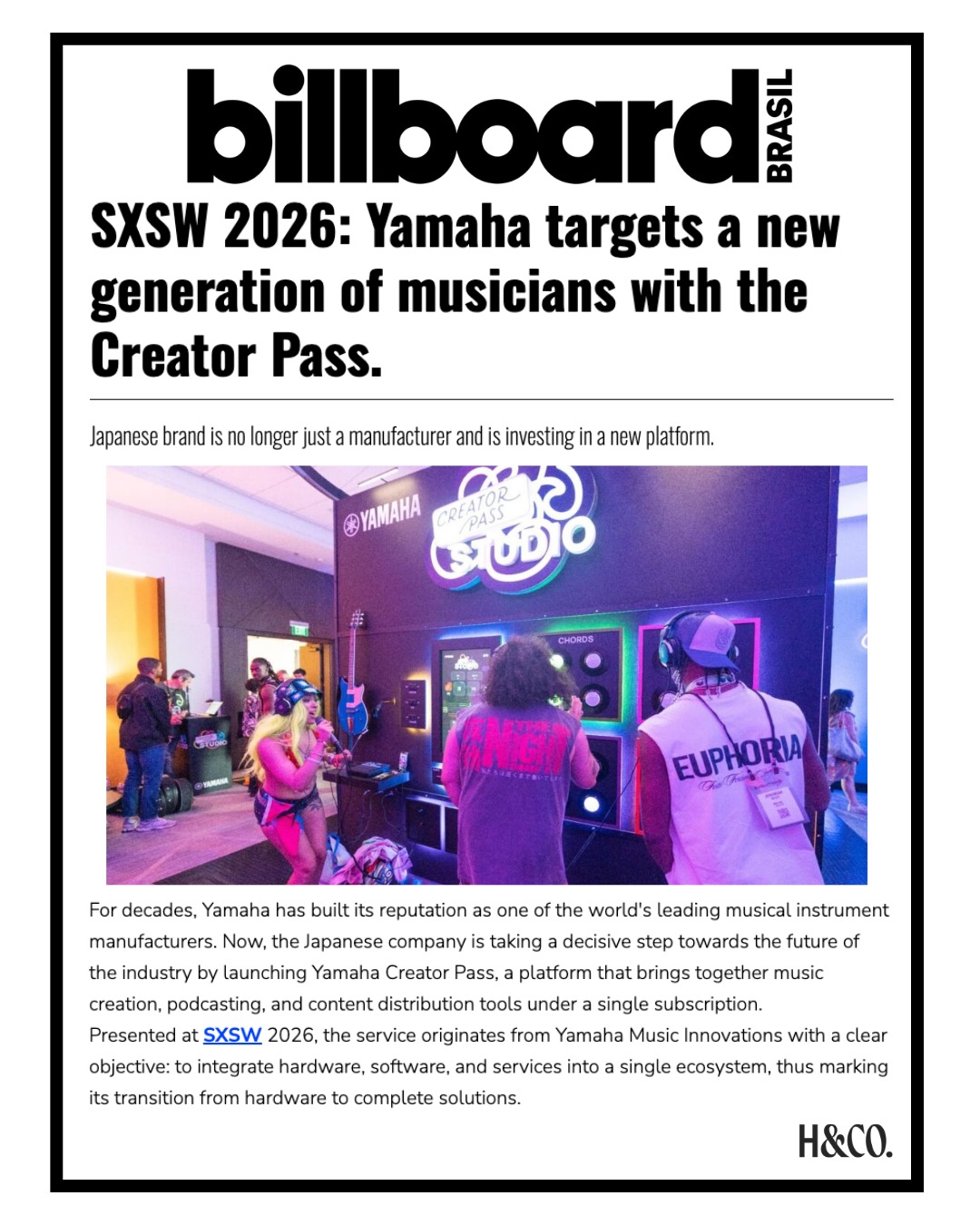 Big news for creators 🎶 Yamaha Music Innovations launched @yamahacreatorpass – a new platform bringing together premier music + podcast tools from 21 partners into a streamlined subscription. From production to distribution, it's everything you need to make music and podcasts in one place no matter your level. It was brought to life at SXSW, with an immersive, hands-on activation and experience where creators experimented with the new platform in real time. 🚀 The future of creating just got a lot more connected.
#sxsw #yamaha #yamahamusic #yamahamusicinnovations