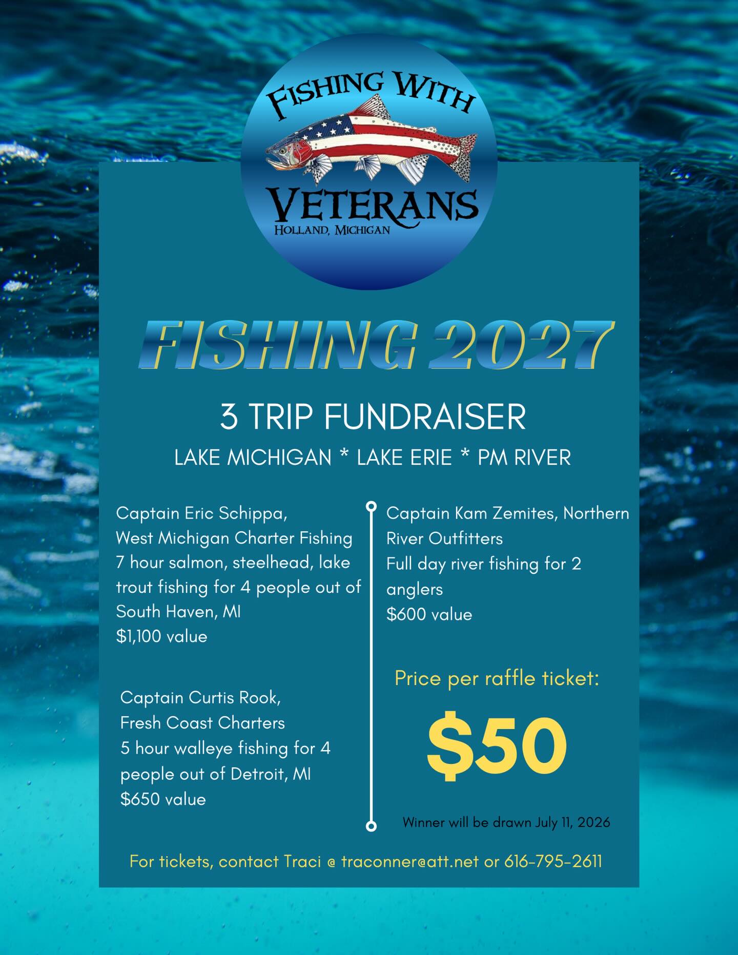 Just heard about a fundraiser with the chance of winning 3 great fishing opportunities through Fishing With Veterans! All the info is on the flier. If you’ve never heard of this organization, it’s worth your time to check them out. They do incredible things to support veterans. #fishing #michigan #veterans #outdoors