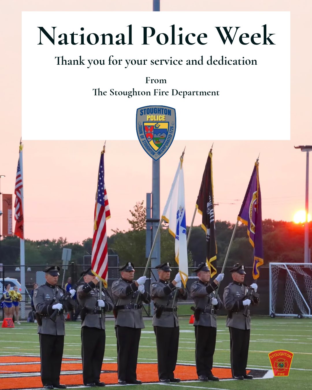 Happy National Police Week to @stoughtonpolice and all officers across the country. Thank you for all your service and dedication.
#SFD #nationalpoliceweek #police