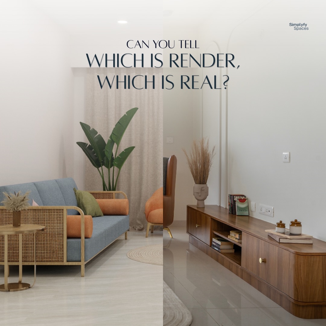 A living room is never just about how it looks.
It’s about how it holds you in quiet evenings, in long conversations, in the in-between moments no one designs for, yet everything revolves around.
What started as a visual, now exists as something lived in.
Render or reality, can you really tell where one ends and the other begins?