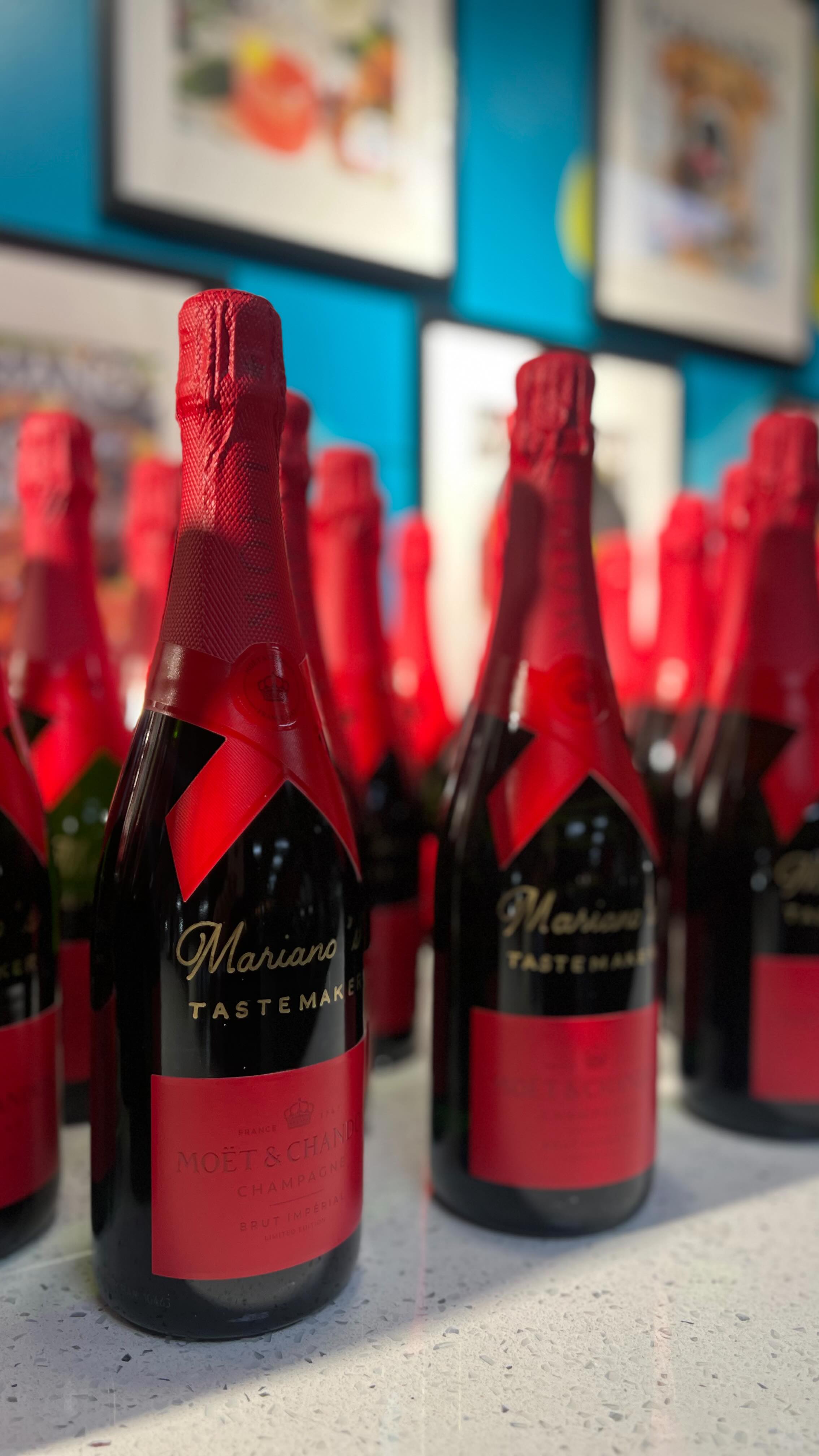 Congratulations to @marianosmarket West Loop on the relaunch of their Tastemaker Kitchen! It was a privilege to customize over 50 @moetchandon bottles in celebration of their Tastemakers.