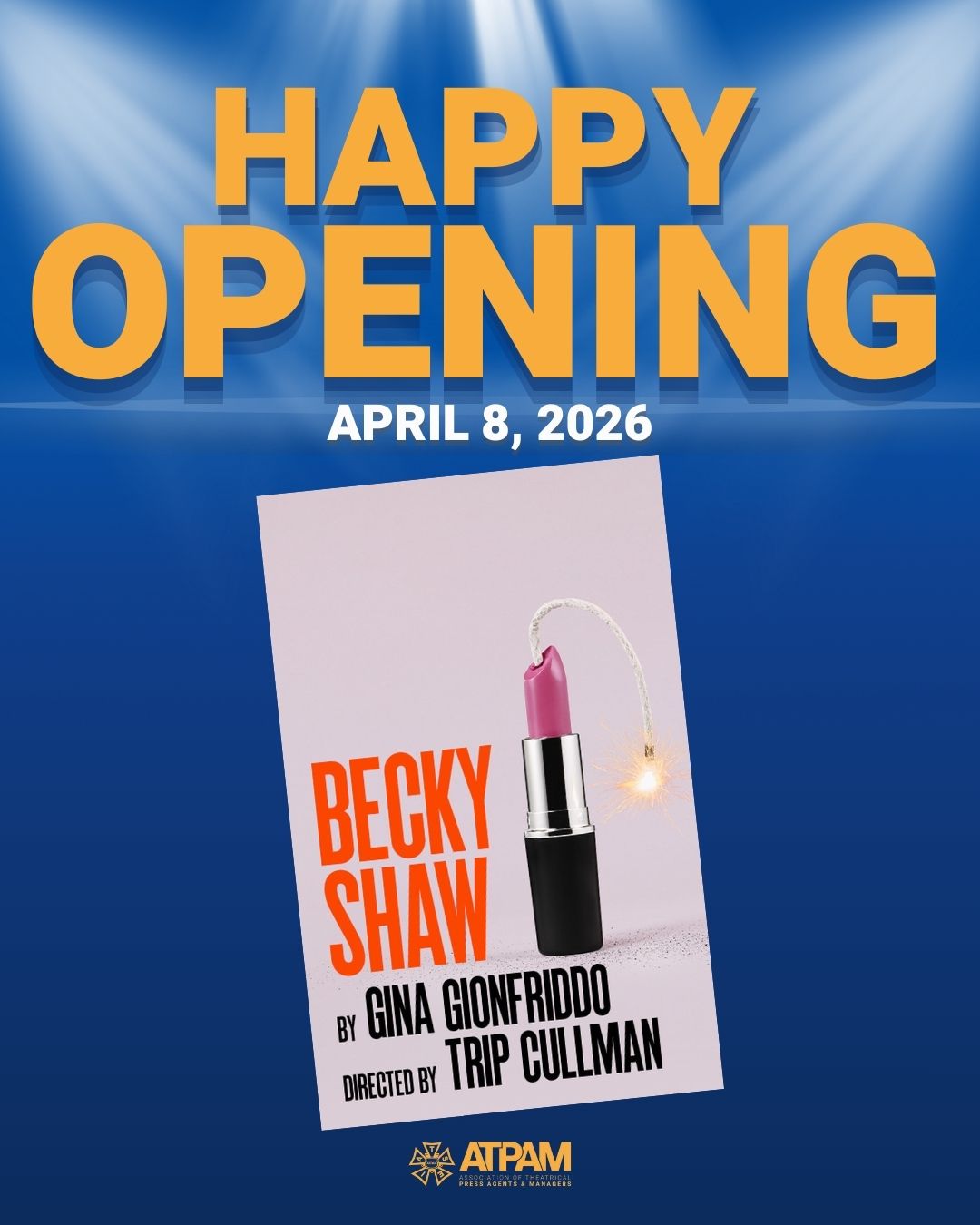 The magic you see onstage starts with the hard work happening behind it. π Congratulations to the cast, crew, and ATPAM press agents and managers opening @2stnyc's #BeckyShawBroadway tonight! ππ