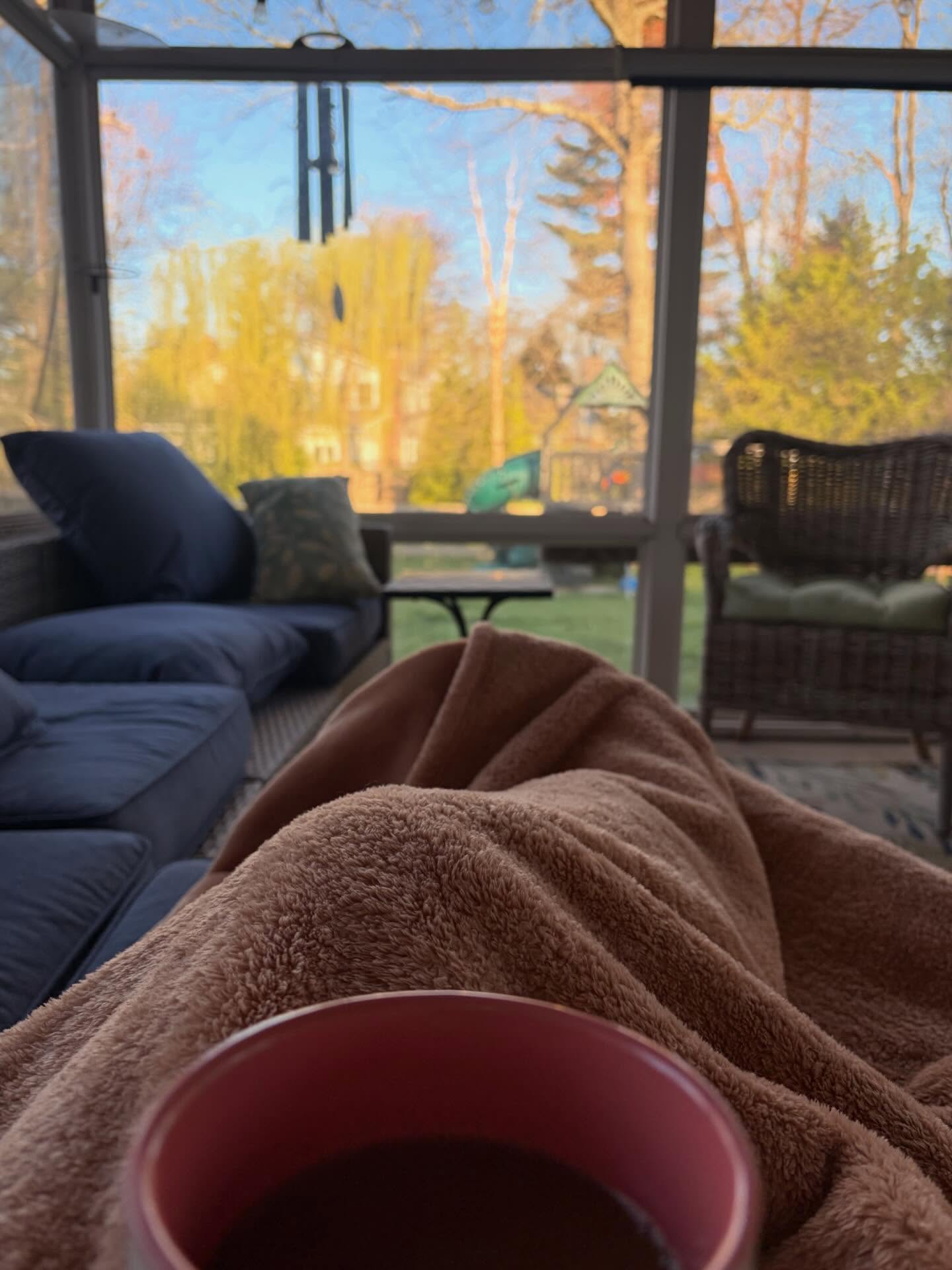First coffee on the porch morning of the year :)