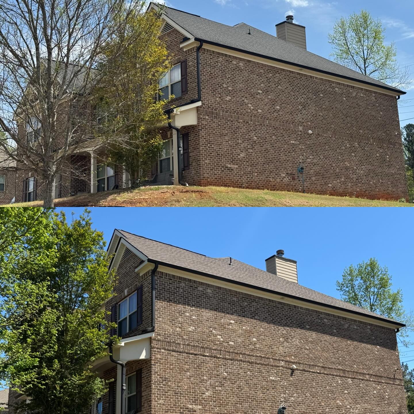 Before and after photos of a new GAF Barkwood HDZ Timberline installment… #gafroofing