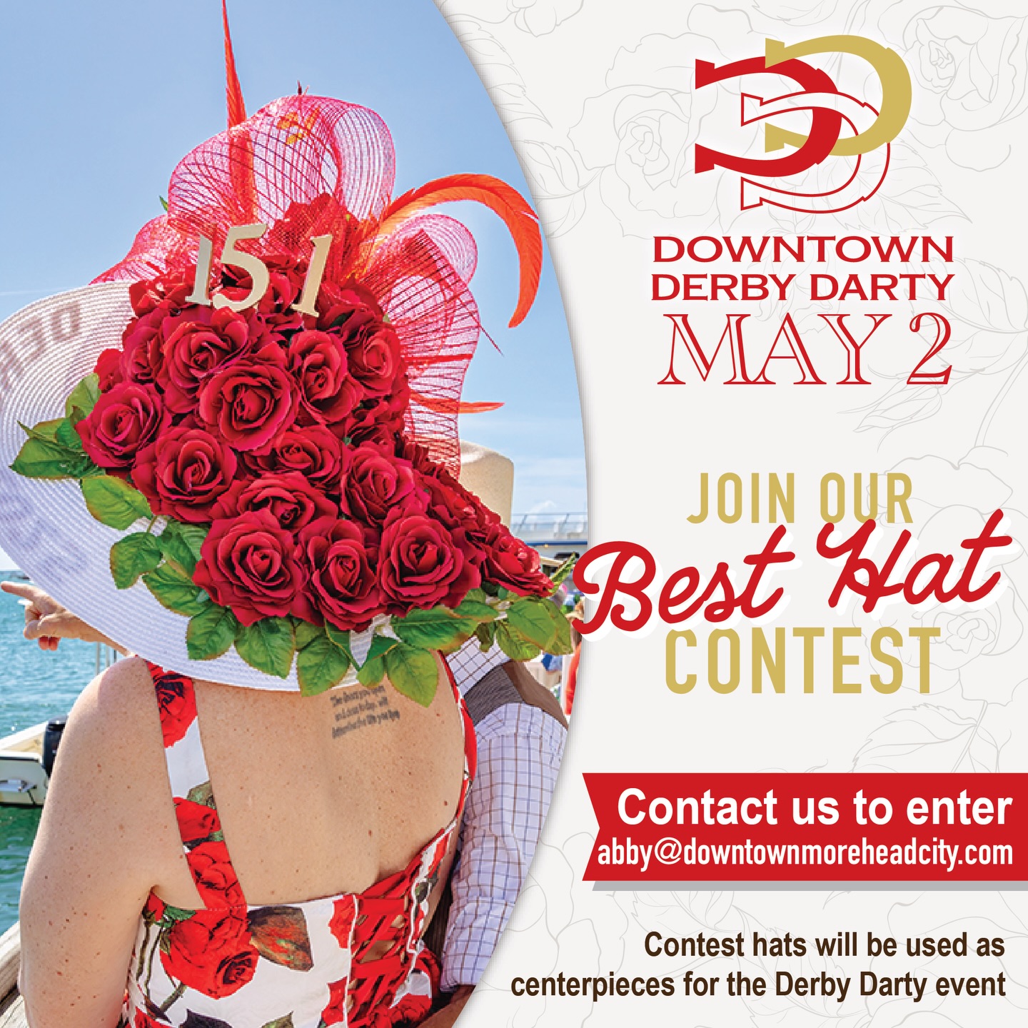 ‼️ Attention‼️ Our Downtown Derby Darty hat contest is on! 👒
Create your best work of art and have it displayed at our Downtown Derby Darty! Participants will vote for their favorite hat! 🐎
Please send your contact information and write up about your hat to: abby@downtownmoreheadcity.com 📧
.
.
.
.
.
.
.
#downtownmhc #downtownmoreheadcityinc #downtownmoreheadcity #getdowntownandderby