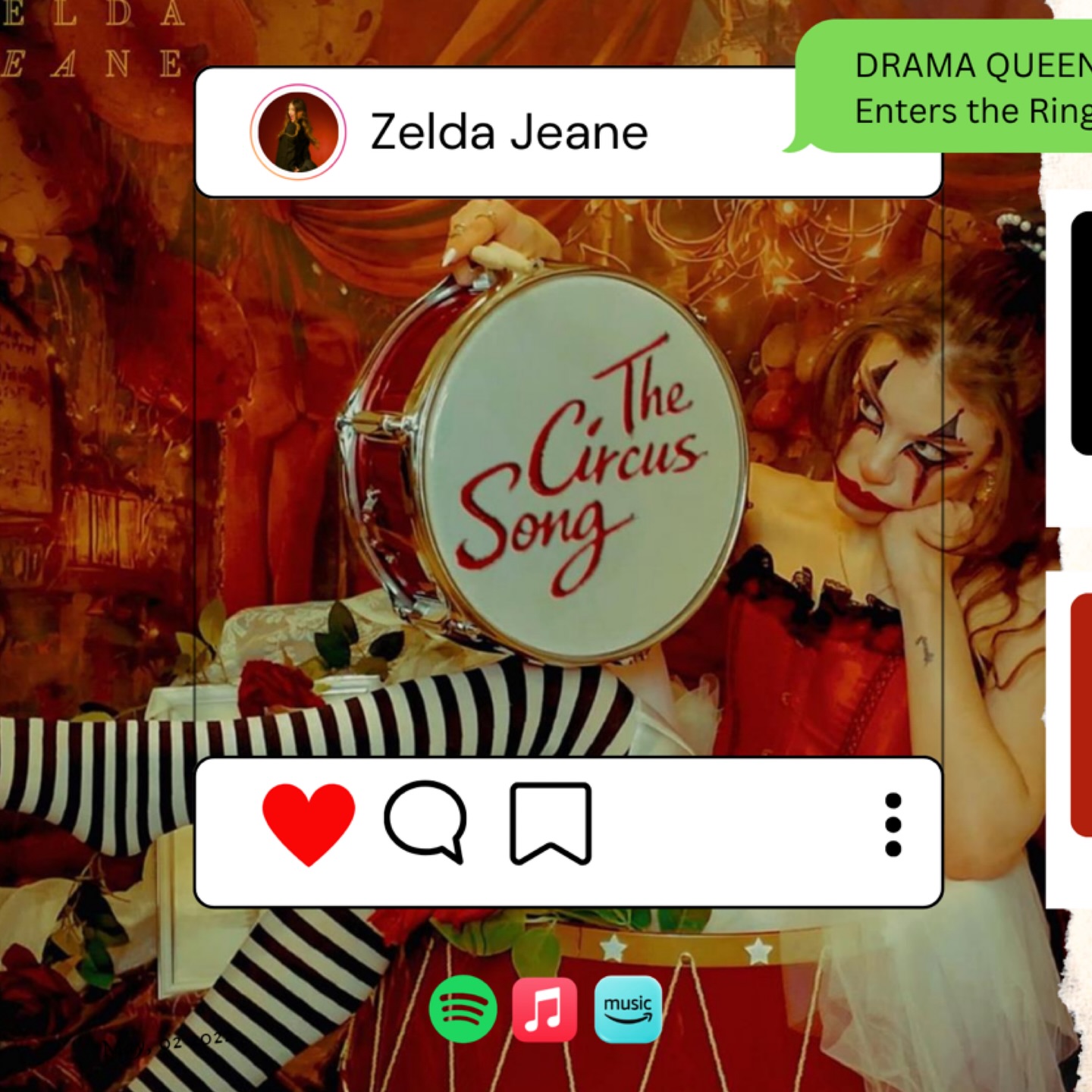 rip Drama Queen… 🎪🥁🤡🔥❤️🔥
The Lore started at the Half Moon, Putney, in London in May 2022. The OG “circus”.
Where the Pop Estelle d*ed on stage… giving life to her alter ego, Zelda Jeane: the Ringmaster.
“You wanted the show? Let me give you THE show.”
TBC…