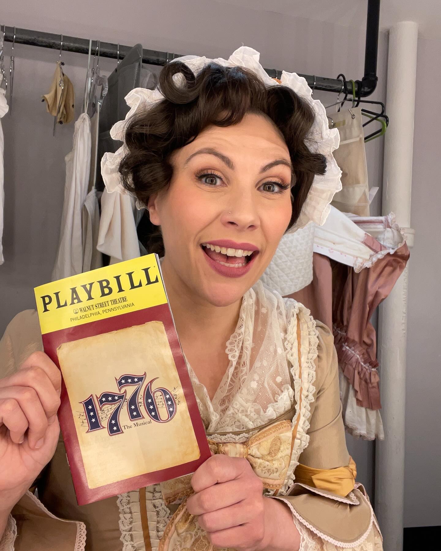 Walnut st playbill? Don’t mind if I do! #abigailadams #1776 #walnutstreettheatre #philly250 #phillytheatre
Costume design: @maryfolino12