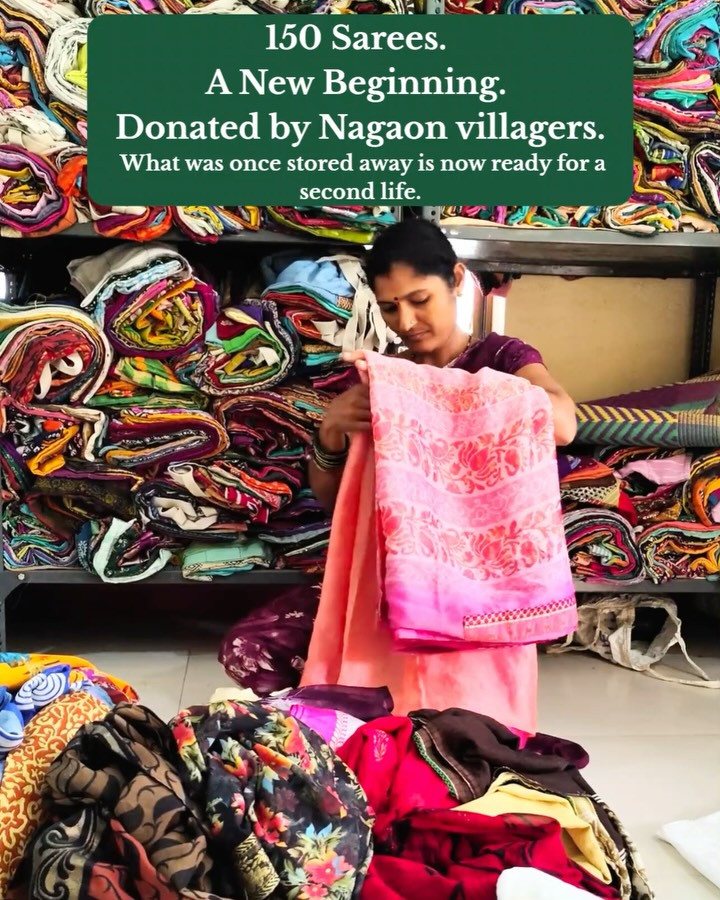150 sarees. A new beginning.
Donated by the community of Nagaon, what was once kept aside is now finding new purpose. Each saree is carefully upcycled into durable potli bags—reducing reliance on single-use plastic and creating meaningful livelihoods for women. This is what circular change looks like: when communities come together, waste transforms into opportunity, and small actions lead to lasting impact.