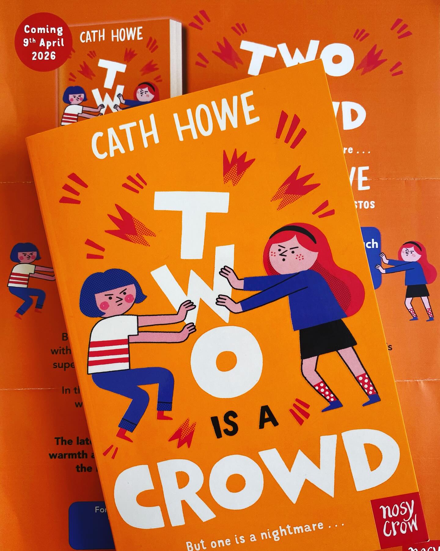 I’m a huge fan of @cathhowewrites brilliant children’s books, and I really loved her latest, TWO IS A CROWD, out now from @nosycrow.
Hattie is excited about starting secondary school with her best friend Amber. But then her mum’s goddaughter, Seren, comes to stay and is given the bedroom that was promised to Hattie. And Seren seems to be allowed to do whatever she likes while Hattie has to toe the family line. And then, to make everything worse, the whole family appears to like Seren more than they like Hattie. When Hattie gets off to a very bad start at her new school, and her best friend doesn’t even care that they’ve been separated, Hattie feels as though she has absolutely no one on her side any more.
This is a perfect book for children in that difficult transition stage from primary to secondary school, where the sudden expectation to be grown up and mature can be very hard to navigate, and even more so if home life is tricky too. Cath Howe writes such real and believable characters, both adults and children, all trying to do their best but getting it wrong in all sorts of relatable and human ways. And her prose is wonderfully readable. I thoroughly enjoyed the book, and the characters and their dilemmas have stayed with me, which is always a good sign. I highly recommend TWO IS A CROWD, and if you haven’t read Cath’s other books, check them out - you’ve got a treat in store!
