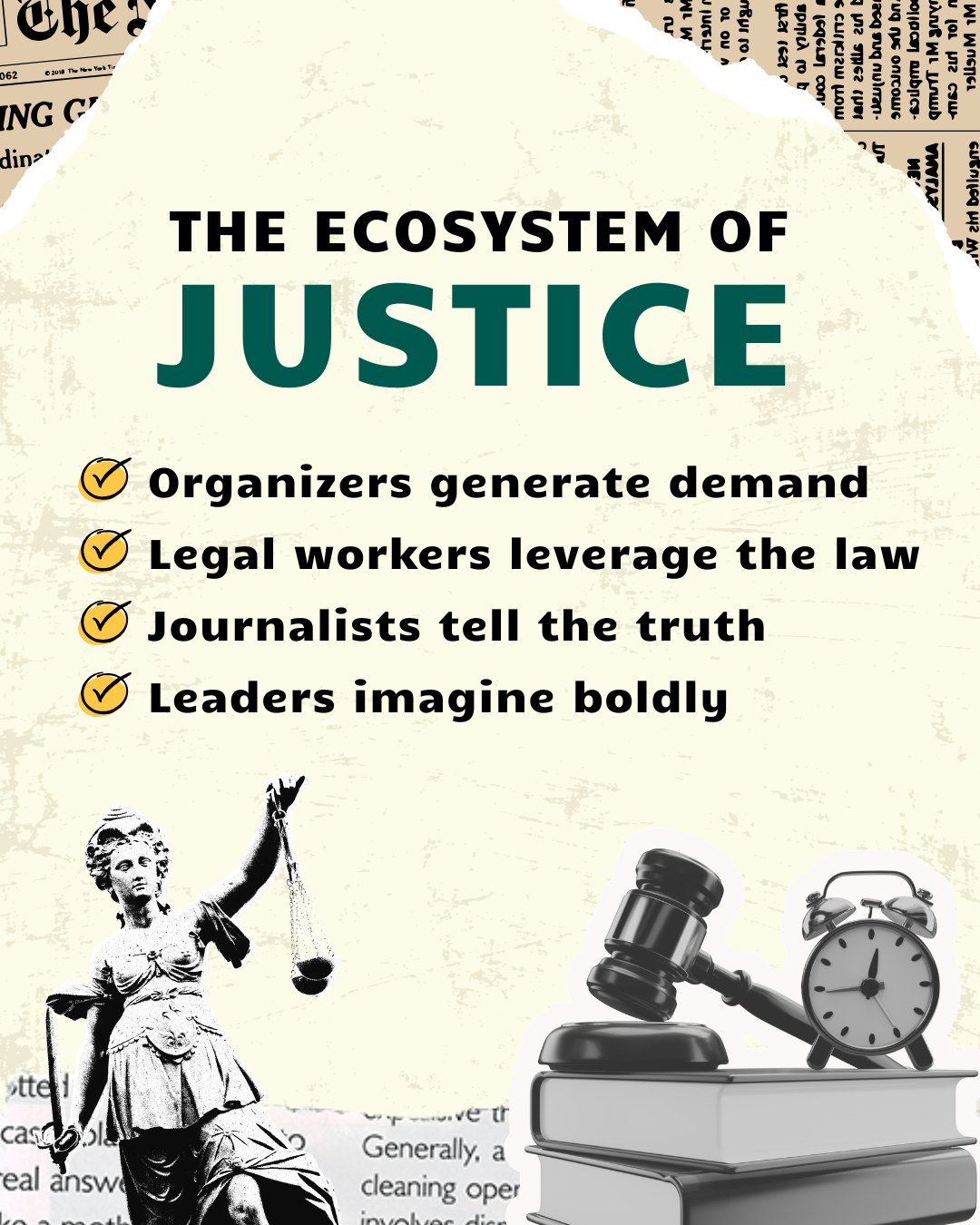Building a multiracial democracy in Detroit is a collaborative effort. It requires a unique ecosystem where different forces work in concert to uproot structural racism.
ㅤ
This is how the pieces fit together:
ㅤ
✔️ Grassroots Movements create the demand for change.
✔️ Legal workers reclaim the law as a tool for liberation.
✔️ Community journalists build a shared reality based on truth.
✔️ Visionary Leaders expand our sense of what is possible.
ㅤ
Together, these forces build a Detroit where poor and working-class people govern themselves and meet their own needs. The vision is bold, but if we build it together, it becomes real. ✊🏽
ㅤ
#DetroitJustice #MultiracialDemocracy #CommunityPower #DetroitOrganizing #EquityInAction