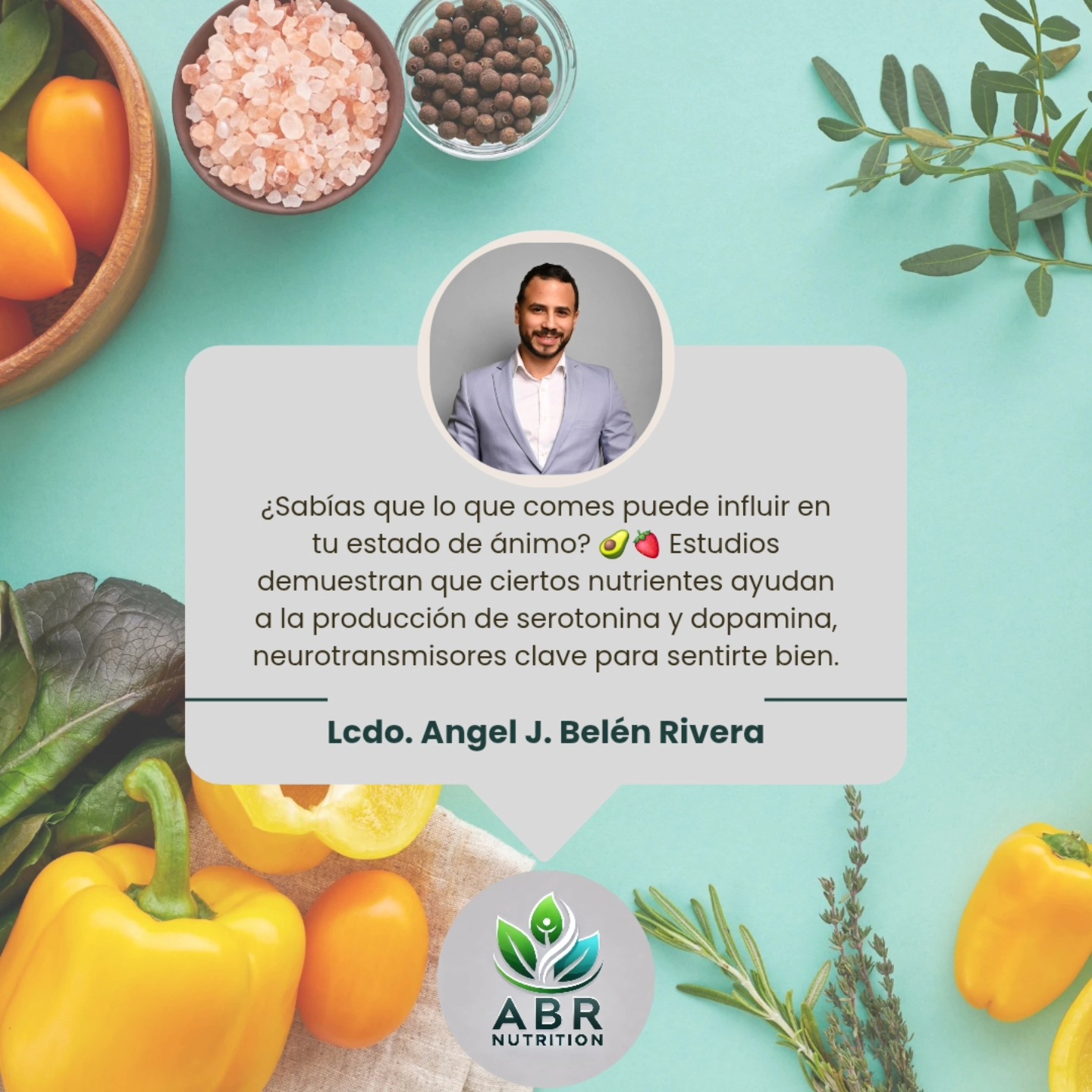 📢 Mejora tu Bienestar Mental con la Nutrición 🧠✨
¿Sabías que lo que comes puede influir en tu estado de ánimo? 🥑🍓 Estudios demuestran que ciertos nutrientes ayudan a la producción de serotonina y dopamina, neurotransmisores clave para sentirte bien.
✅ Omega-3 🐟 – Favorece la salud cerebral y reduce la ansiedad.
✅ Magnesio 🌿 – Ayuda a relajarte y a mejorar el sueño.
✅ Probióticos 🥛 – Fortalecen la conexión intestino-cerebro.
✅ Vitaminas del complejo B 🥚 – Aumentan la energía y mejoran el estado de ánimo.
💡 Tip: Incluye más alimentos ricos en estos nutrientes en tu dieta diaria y notarás la diferencia en cómo te sientes.
📲 Si quieres aprender más sobre cómo mejorar tu alimentación para tu bienestar mental, agenda tu cita conmigo.
📅 Reserva aquí 👉 www.abrnutrition.com
💬 ¿Cuál de estos nutrientes consumes con frecuencia? ¡Cuéntamelo en los comentarios! 👇