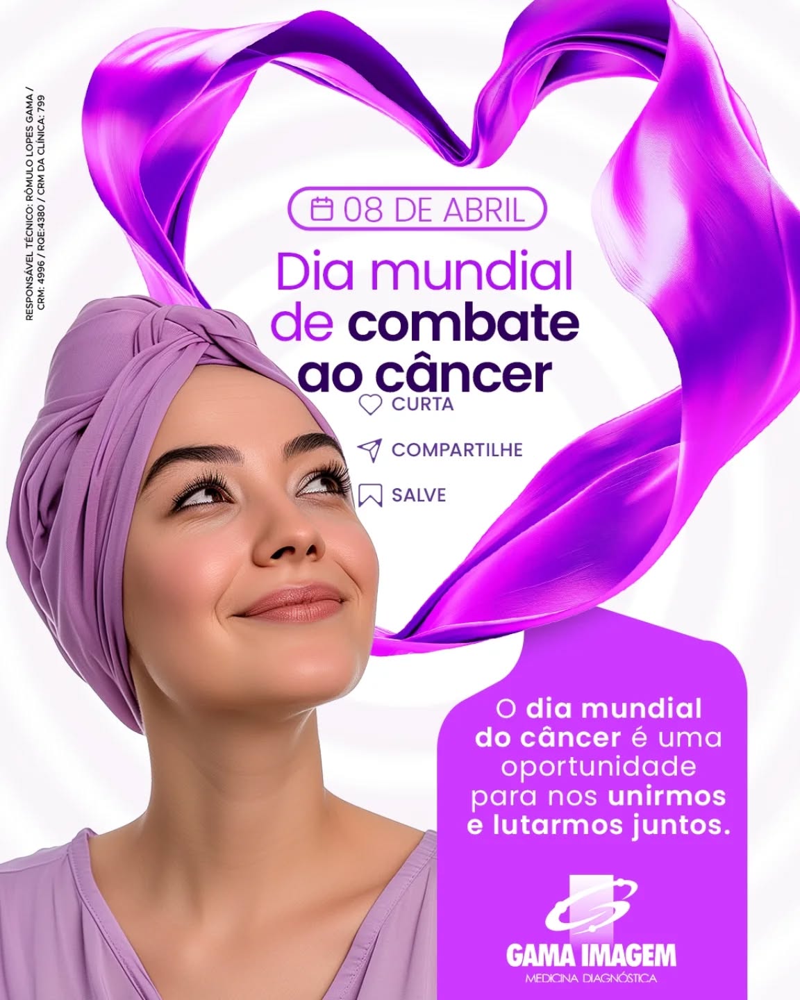 Hoje, no Dia Mundial de Combate ao Câncer, reforçamos um lembrete importante: informação e prevenção salvam vidas.
Cuidar da saúde é um ato de amor — com você e com quem você ama.
Exames em dia podem fazer toda a diferença.
Juntos somos mais fortes nessa luta.