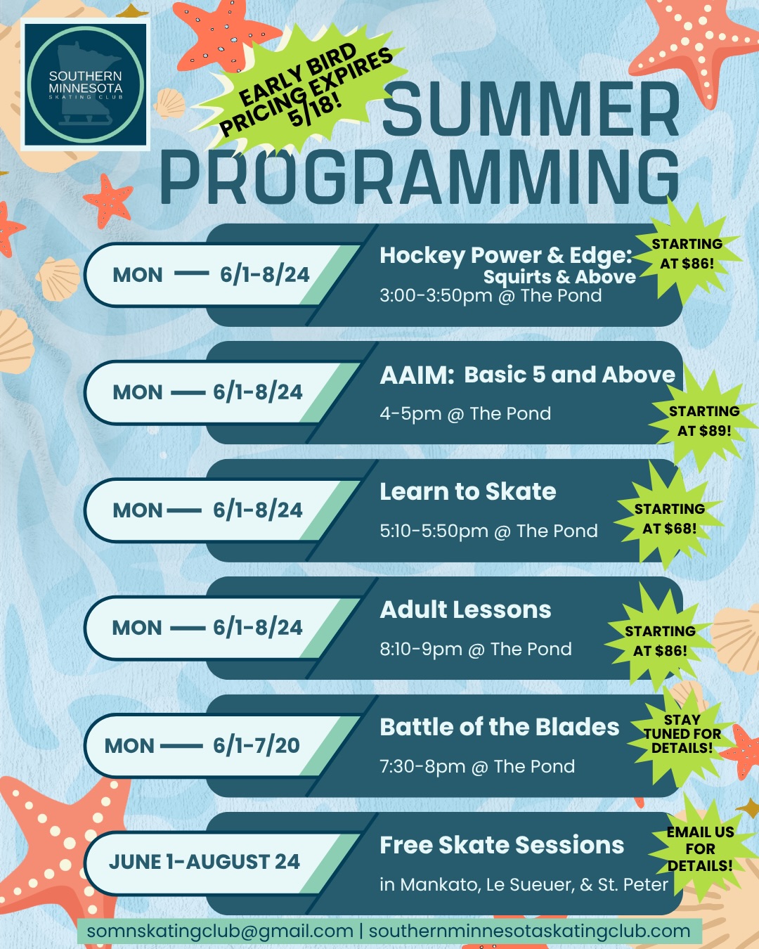 ☀️Summer registration is OPEN!☀️ Don’t delay, class sizes are limited and our early bird pricing expires May 18th at 11:59pm. Visit our website for more information on our 🔥sizzling🔥 summer programming. 🤩
Links to both registration and our website can be found in our bio 😎