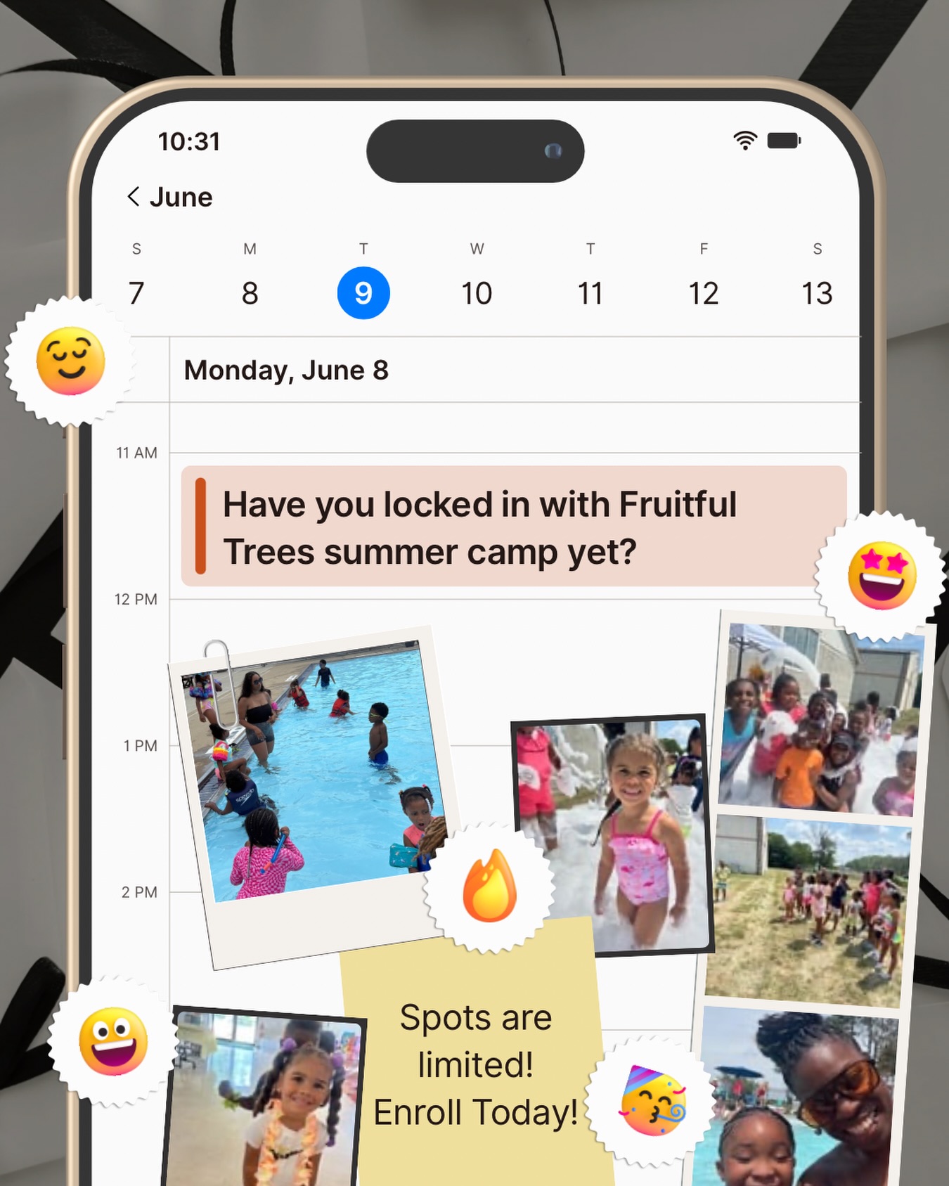 Summer at Fruitful Trees is packed with purpose, creativity, and FUN ☀️🌱
Here’s a look at our 9-week Summer Camp lineup:
Week 1: Welcome to Summer 🎉
Week 2: Kidpreneurship 💡
Week 3: Water Play 💦
Week 4: Creative Arts 🎨
Week 5: STEM & Building 🧠
Week 6: Nature & Exploration 🌿
Week 7: Sports & Movement ⚽️
Week 8: Around the World 🌎
Week 9: Celebration Week 🎈
Each week is intentionally designed to help your child grow—socially, creatively, and academically—while having the BEST time doing it 💛
This isn’t just summer camp… it’s a full experience.
Spots are limited and filling fast—secure your child’s place today!
📍 Gahanna, Ohio
📞 614-206-9752
#FruitfulTrees #SummerCamp #NowEnrolling #IntentionalLearning #SummerFun GahannaOhio