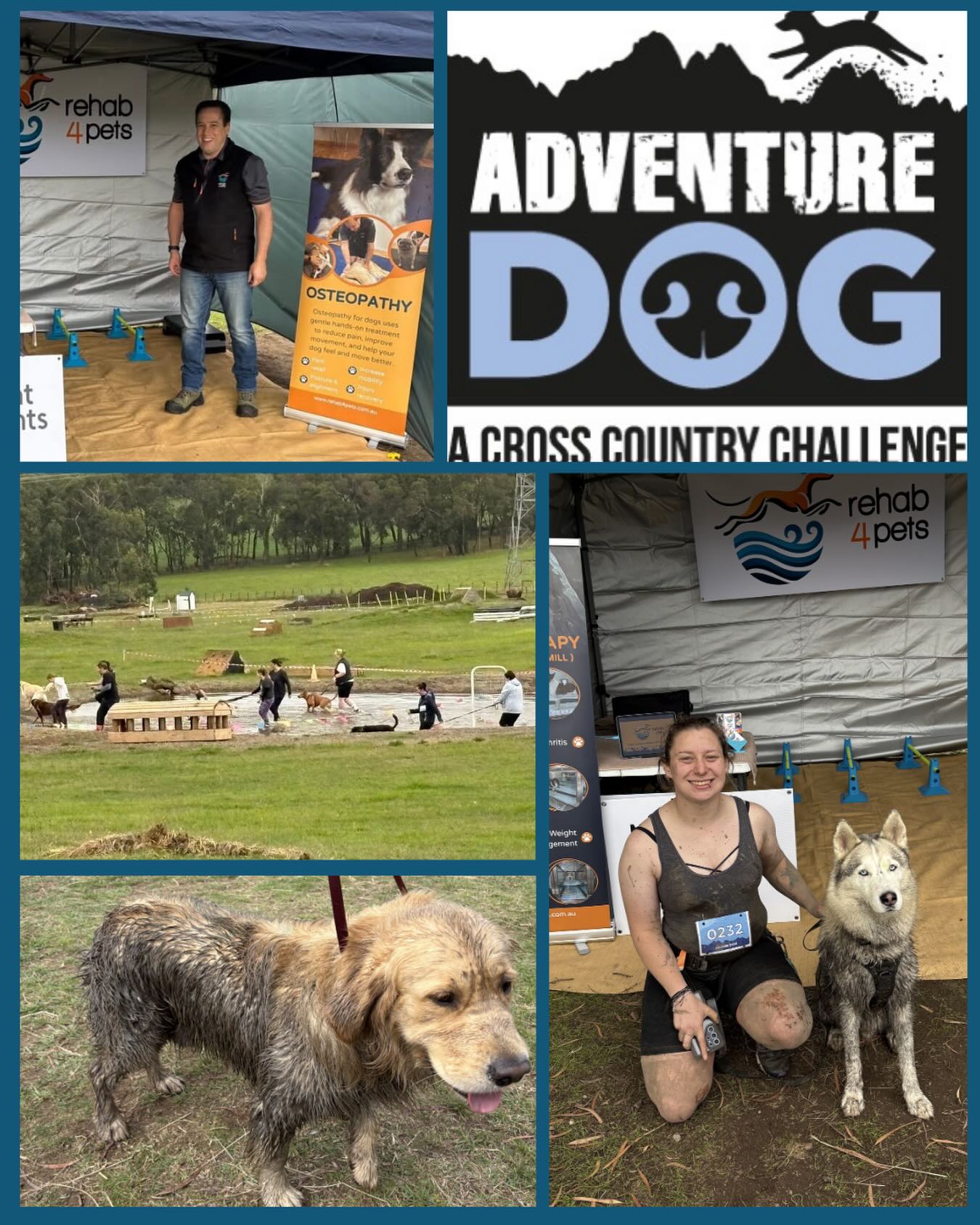 What a great day at Adventure Dog!
I had the chance to meet so many lovely dogs (and their humans), chat about how they’re moving and feeling, and even catch up with a few familiar, slightly muddy patients along the way!
Despite the chilly weather, it was such a fantastic atmosphere and a reminder of how amazing the dog owners community is. Thanks to everyone who stopped by for a chat or a movement check — I loved meeting you all.
@animalaid.vic #adventuredog #muddydog #rehab4pets_au