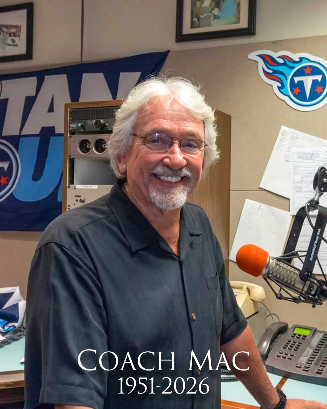 We are heartbroken and saddened to learn of the loss of Dave McGinnis. Coach Mac was a legend and true giant in the NFL. He coached in the league for 40 years, including seven years for the Tennessee Titans. After retirement Dave joined Titans Radio as their color commentator alongside Mike Keith and more recently Taylor Zarzour. Coach Mac had become a supporter and friend of our honky tonk and we were certainly a huge supporter of his. The world lost a great Man and a true friend to so many. Heaven gained one heck of a defensive mind and an all-time storyteller. Nobody had better ones than Coach Mac.
We send our prayers and condolences to all the family, friends and those that he touched. Luv Ya, Coach!