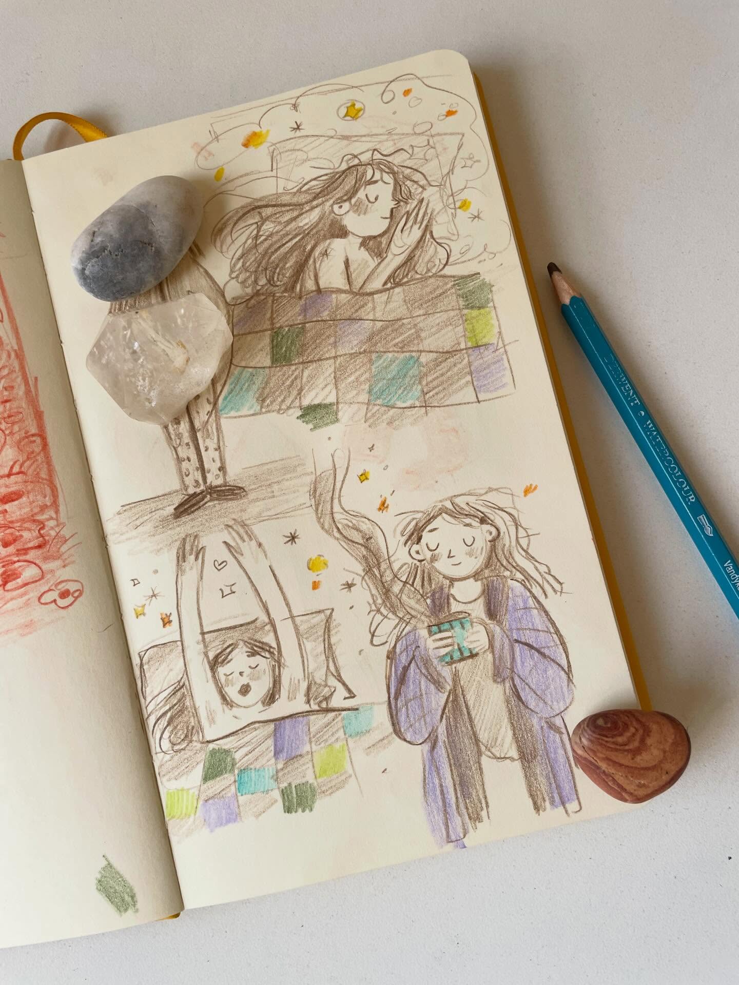 I was very very sleepy when I drew this.
But there’s somehow so much poetry in the little everyday moments.
Love, Sofi
#morningsketches #drawingeveryday #illustrateddiary