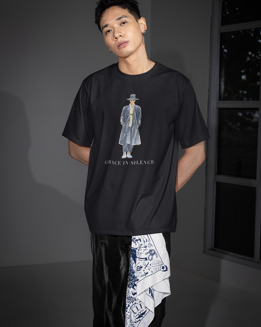 Grace in Silence — quiet elegance, unmistakable presence. Made from 190 GSM cotton, locally produced in Australia. Available in 9 colours and sizes S–5XL. Link in Bio #GraceInSilence #koreandesign #koreanculture