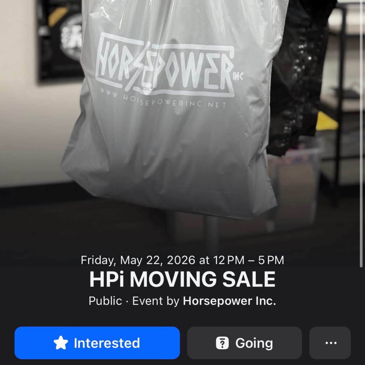 Bike Night Eve, Friday, May 22nd from 12pm-5pm, we will be having a moving sale in-house! Come see us!
#horsepowerinc #hpi #movingsale