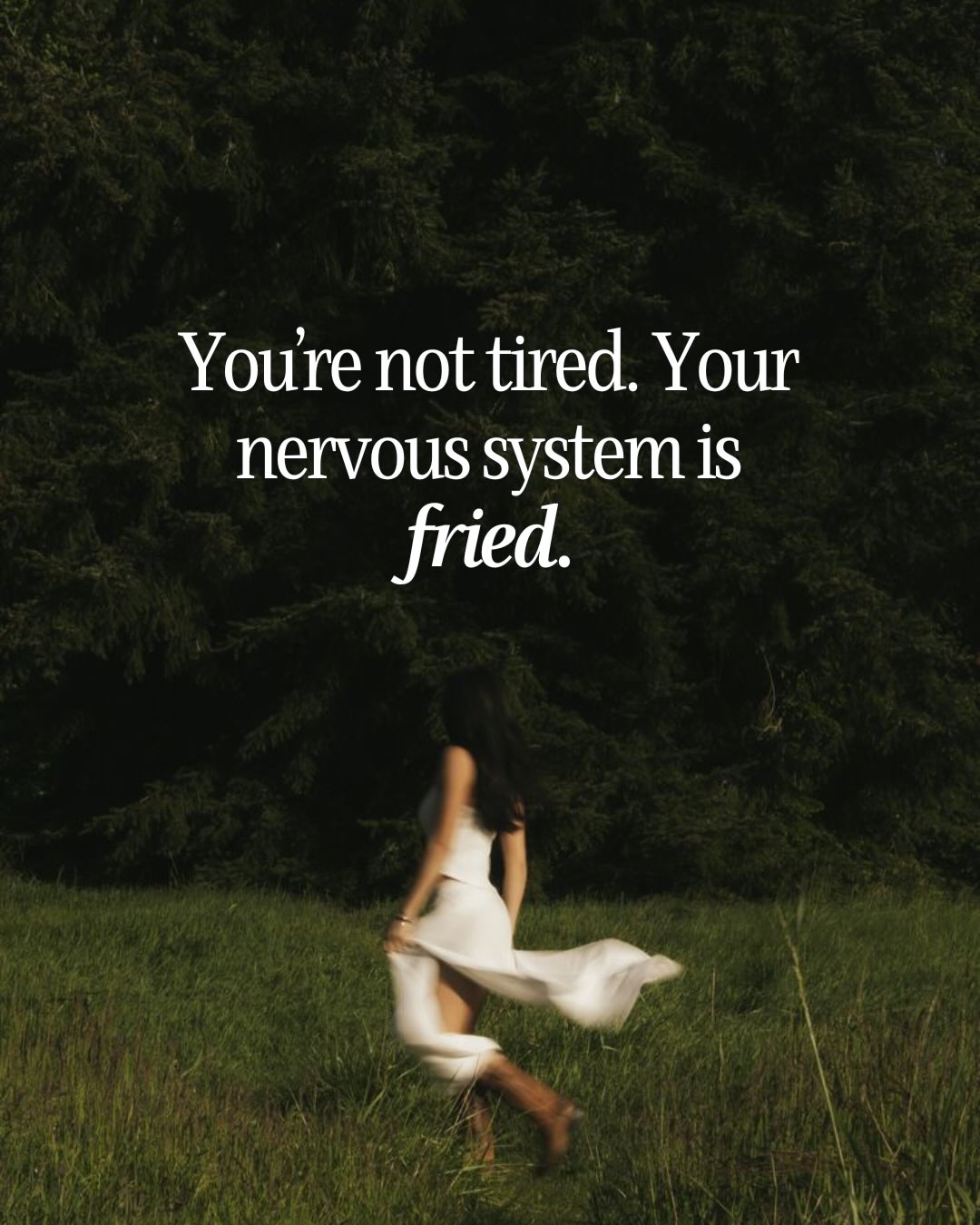 Our bodies were not built to keep up with the pace of the modern world. And we are all feeling it. You need a reset — not more sleep. To pull the plug on the noise. To allow yourself to be… bored. Ya, we mean it. Your nervous system is fried.
Here’s what we are not doing anymore:
- immediately grabbing our phone in the morning
- leaving every single notification on
- multitasking anything
- playing podcasts and tv while doing things
- scheduling 10 things in one day
Here’s your challenge:
Do everything in silence. Cook, clean, have your coffee, eat your meals, drive, walk — IN SILENCE. Some of you just cringed, we know.
You don’t need to schedule the latest wellness treatment. You don’t need to listen to another self help podcast. You don’t have to put yourself on a new supplement. You need noise cancelling everything 🌾