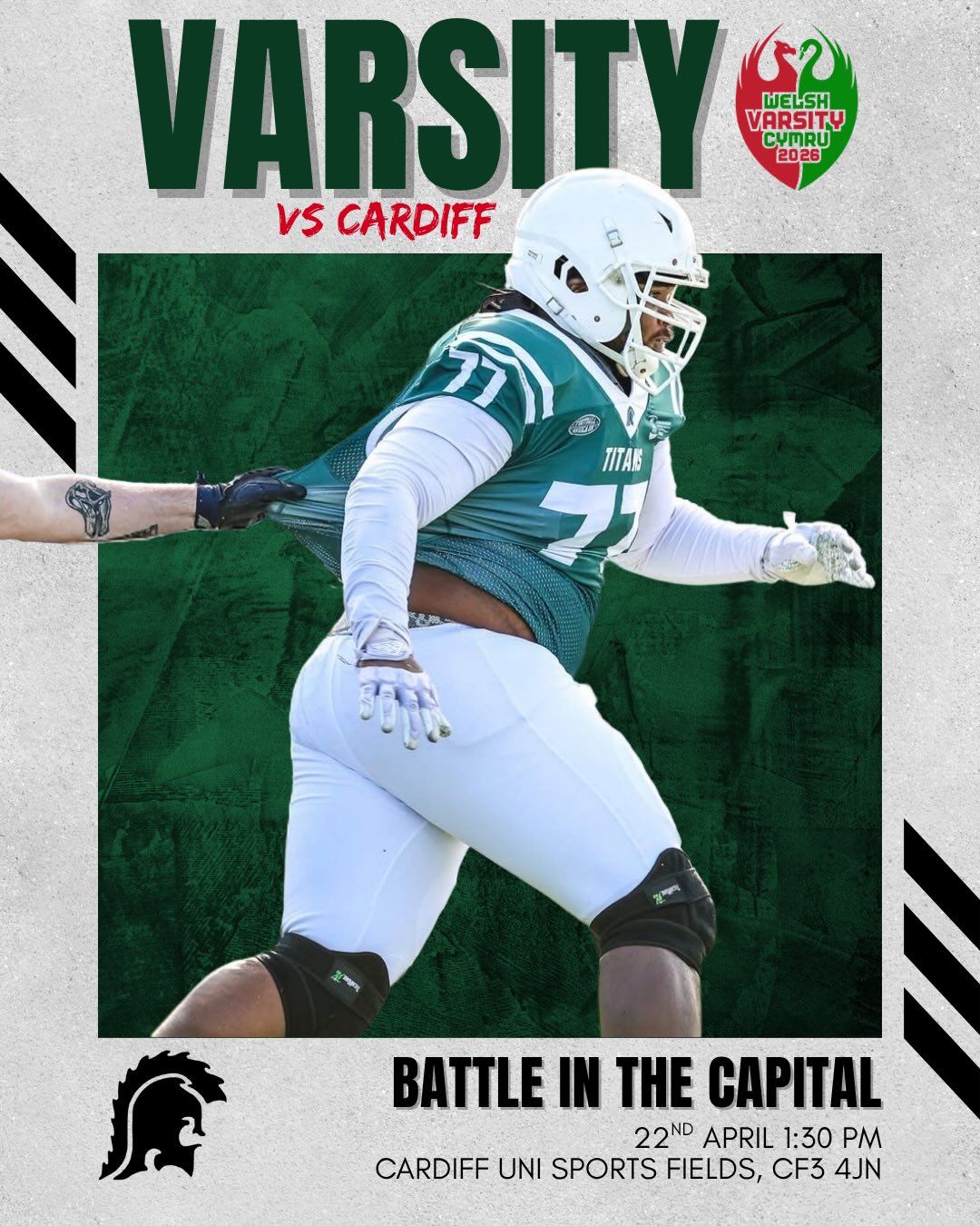 Let’s go out with a bang 💥
🏴 Varsity 🆚 Cardiff Cobras
⏳ Wednesday 22nd April | 1:30pm
📍 Cardiff University Sports Field | CF3 4JN
🎟️ TICKETS SOLD OUT - DM for info about family tickets
@coyoteuglyswansea
@cattle_and_co
@finetimephotography
#americanfootball #titans #swanseasport #varsity #welshvarsity