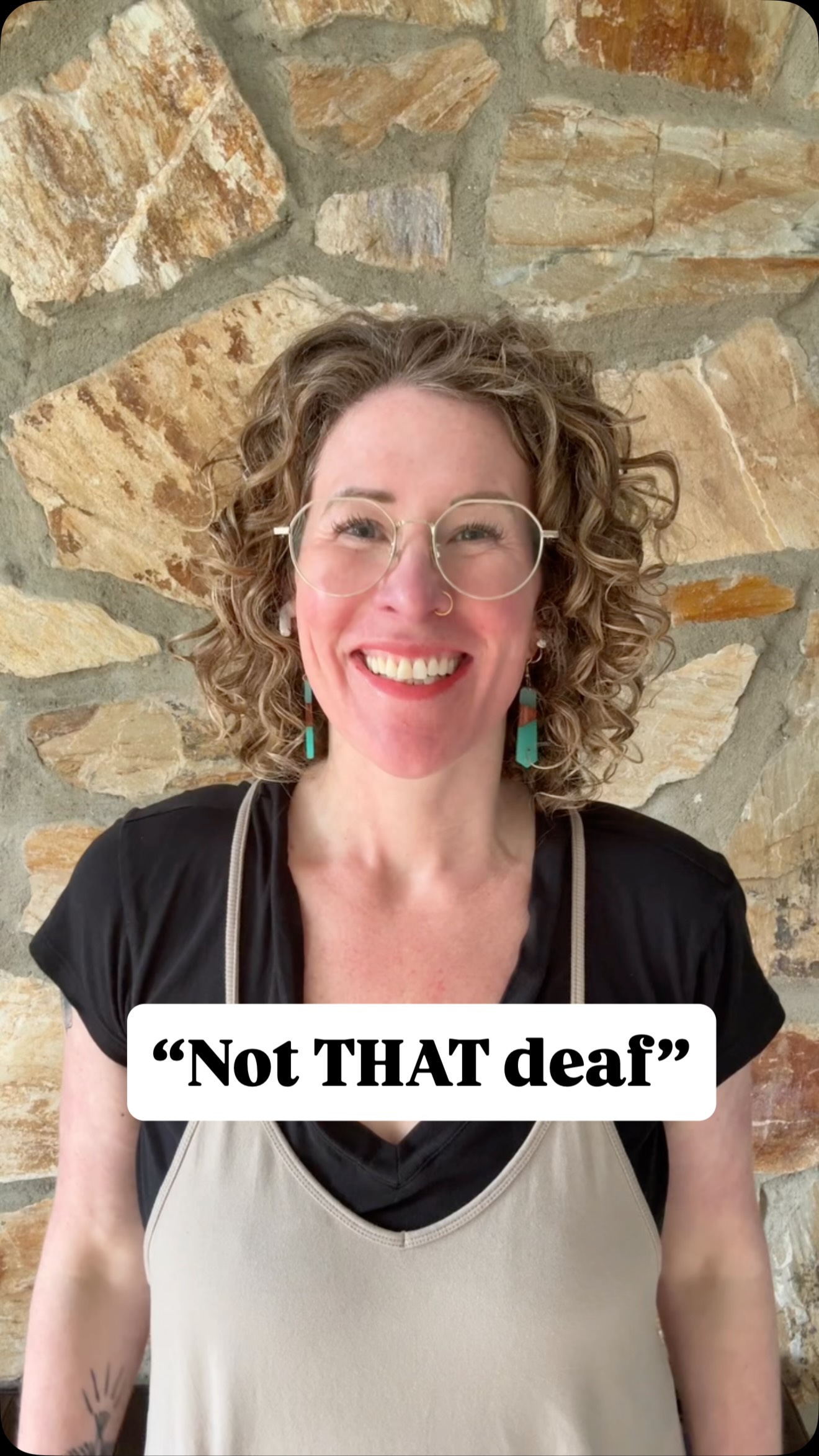 One of the annoying parts of an invisible disability is people’s assumptions.
As a talking Deafie, just because I speak, doesn’t mean I can hear.
ID: Erin wears a onesie with a black tee and glasses as she addresses the camera directly. She wears a pair of her favorite earrings that are blue and brown from an African shop in Nashville.
#DeafAwareness #AccessibilityMatters #InvisibleDisability #HardOfHearing #DeafEducation