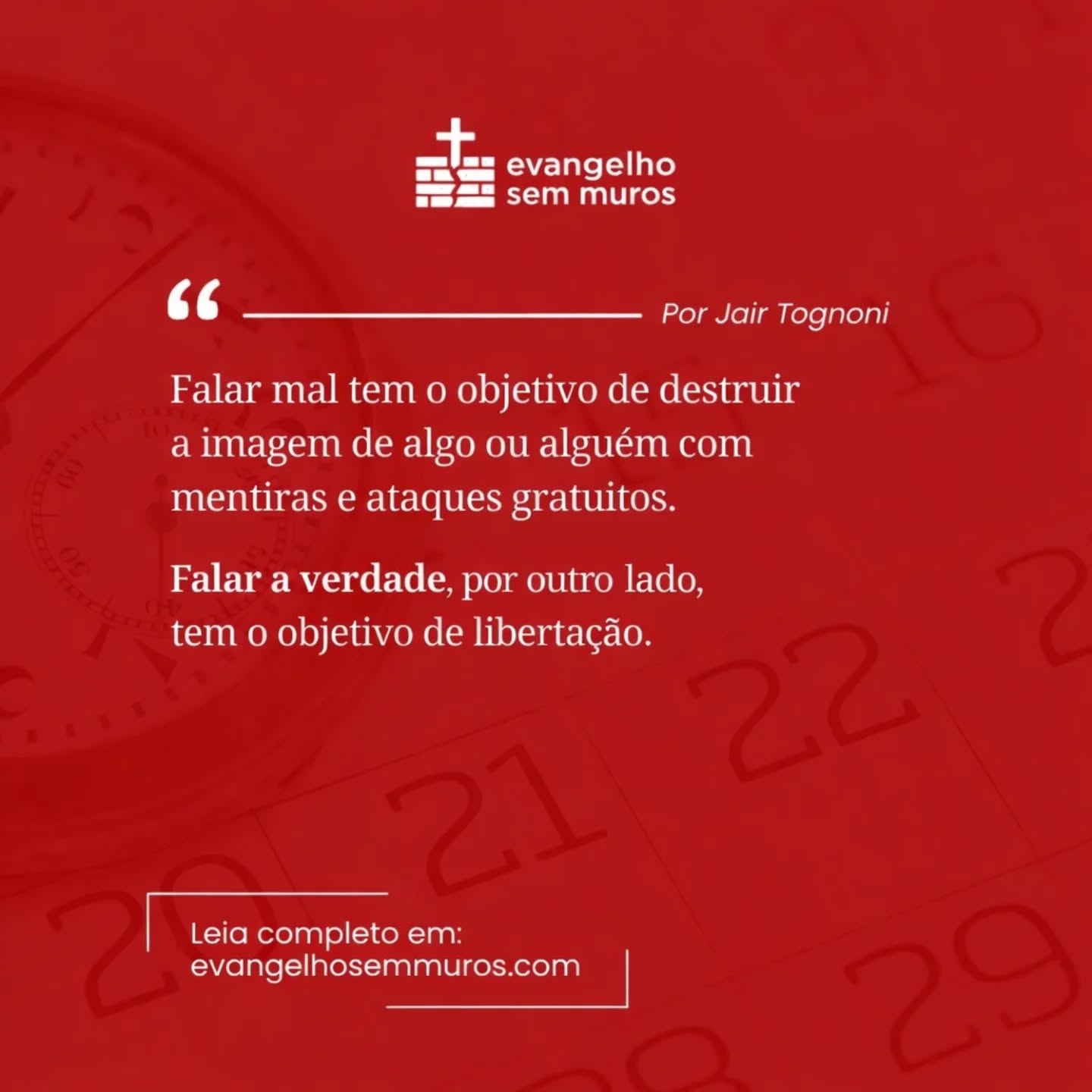 Artigo:
"Quando apontar erros não é falar mal, mas defender a verdade!"
Evangelhosemmuros.com