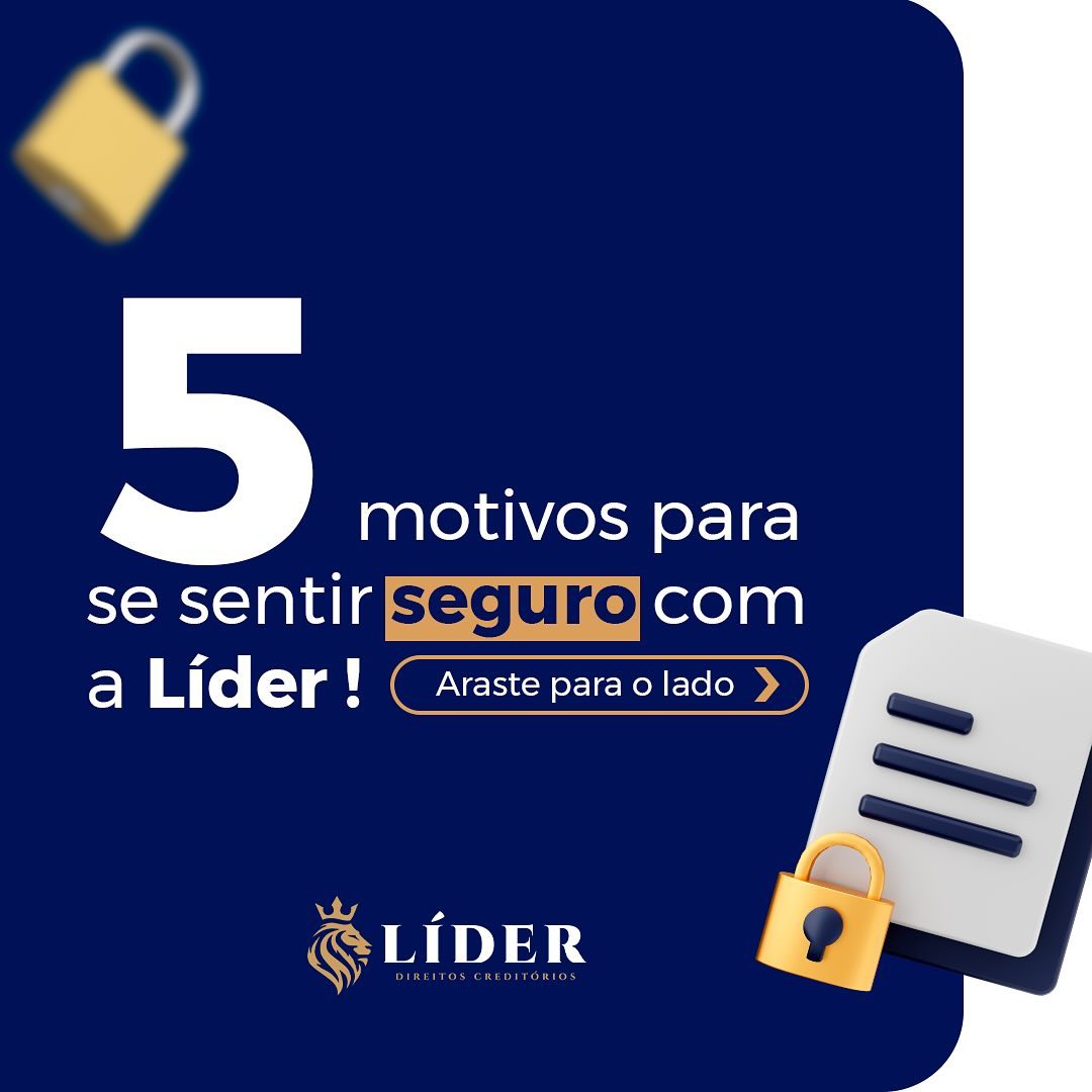 🤝 5 motivos para se sentir seguro ao antecipar o seu precatório com o Líder!
Antecipe seu futuro com quem entende do mercado!
#AntecipaçãoDePrecatórios #SegurançaFinanceira #ConfiançaQueFazADiferença