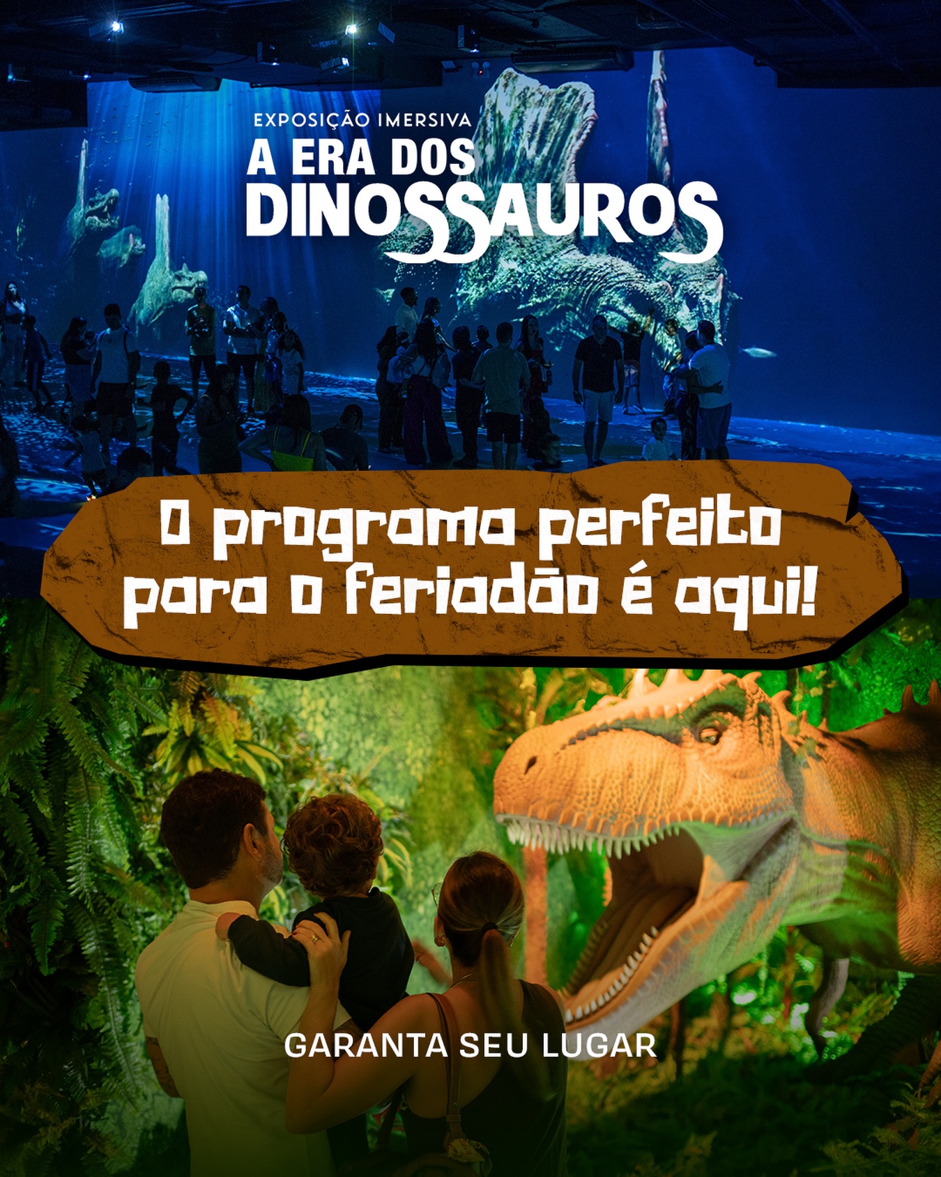 Que tal curtir esse feriadão de um jeito diferente?👀
Venha viver uma aventura fascinante em A Era dos Dinossauros 🦕🌎
Ingressos limitados 🎟️