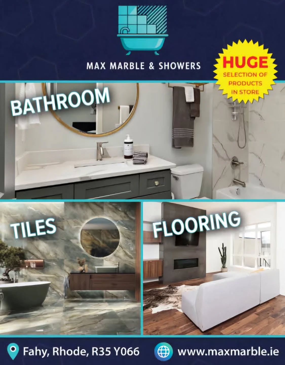 ⚠️📢 Free Delivery 📢⚠️
While Fuel Prices Keep On Rising, We @ Max Marble Will Continue To Deliver For Free To All Our Customers Within 80kms.
Call To Our Shop Today For Huge In Stock Savings On :
Tiles✅️Adhesives✅️Grouts✅️Laminate Flooring✅️Bathroom Ware✅️Accessories✅️.
MAX SELECTION. MAX QUALITY. MAX VALUE.
⬇️ ⬇️ ⬇️ ⬇️ ⬇️
www.maxmarble.ie
DM On Facebook/Instagram, 📞 📞 046 97 37628 or visit our showroom R35 Y066 to 🧐 or for any enquiries 🤔 or assistance .
#feee #delivery #tiles #bathroom #woodenfloors
